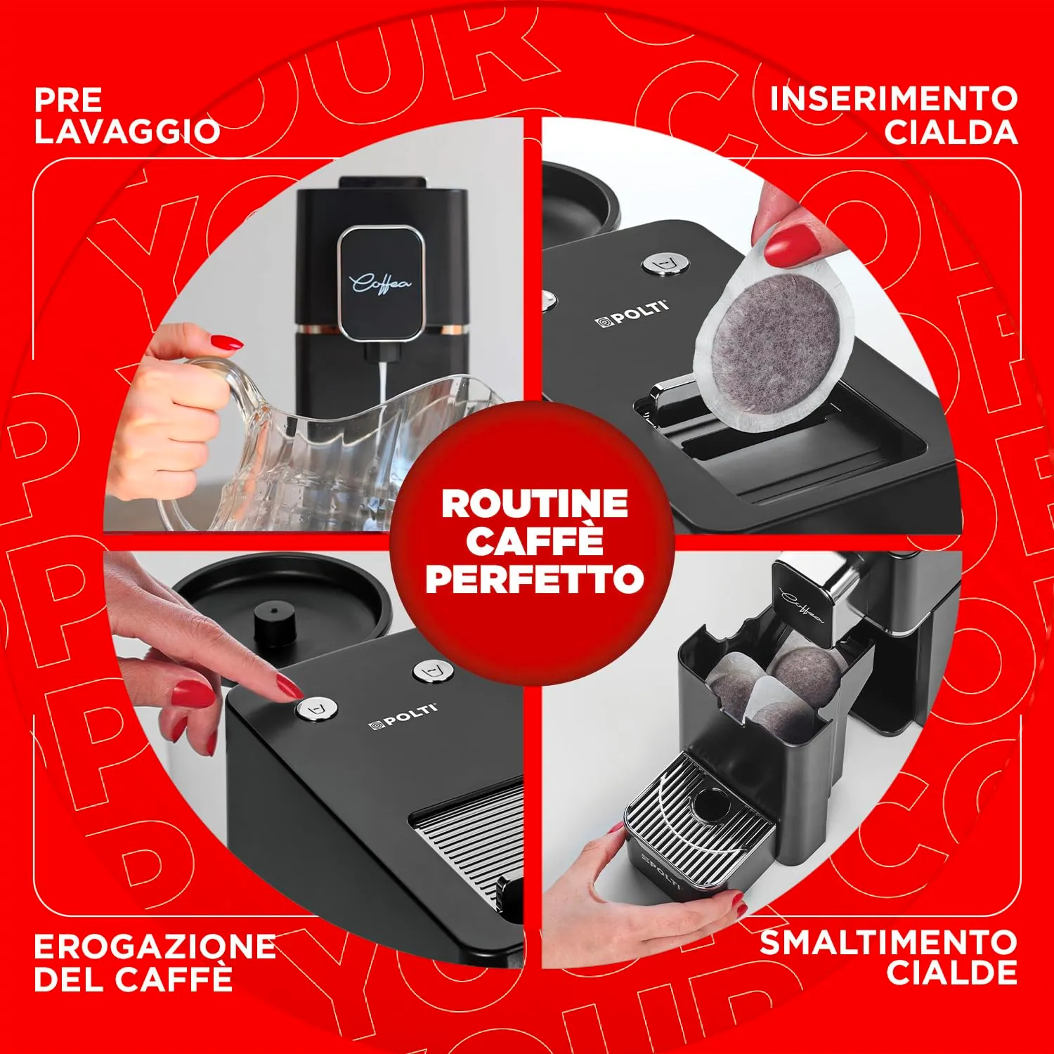 Polti Coffea S15B Macchina per Caffè Espresso a Cialde E.S.E. 44 mm - immagine 4