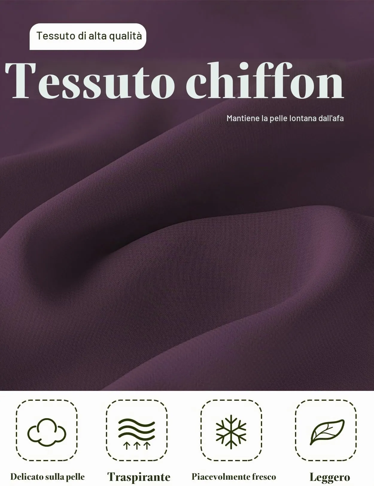 BEAUTELICATE Scialle Stola Donna in Chiffon Plum - Taglia unica - immagine 5