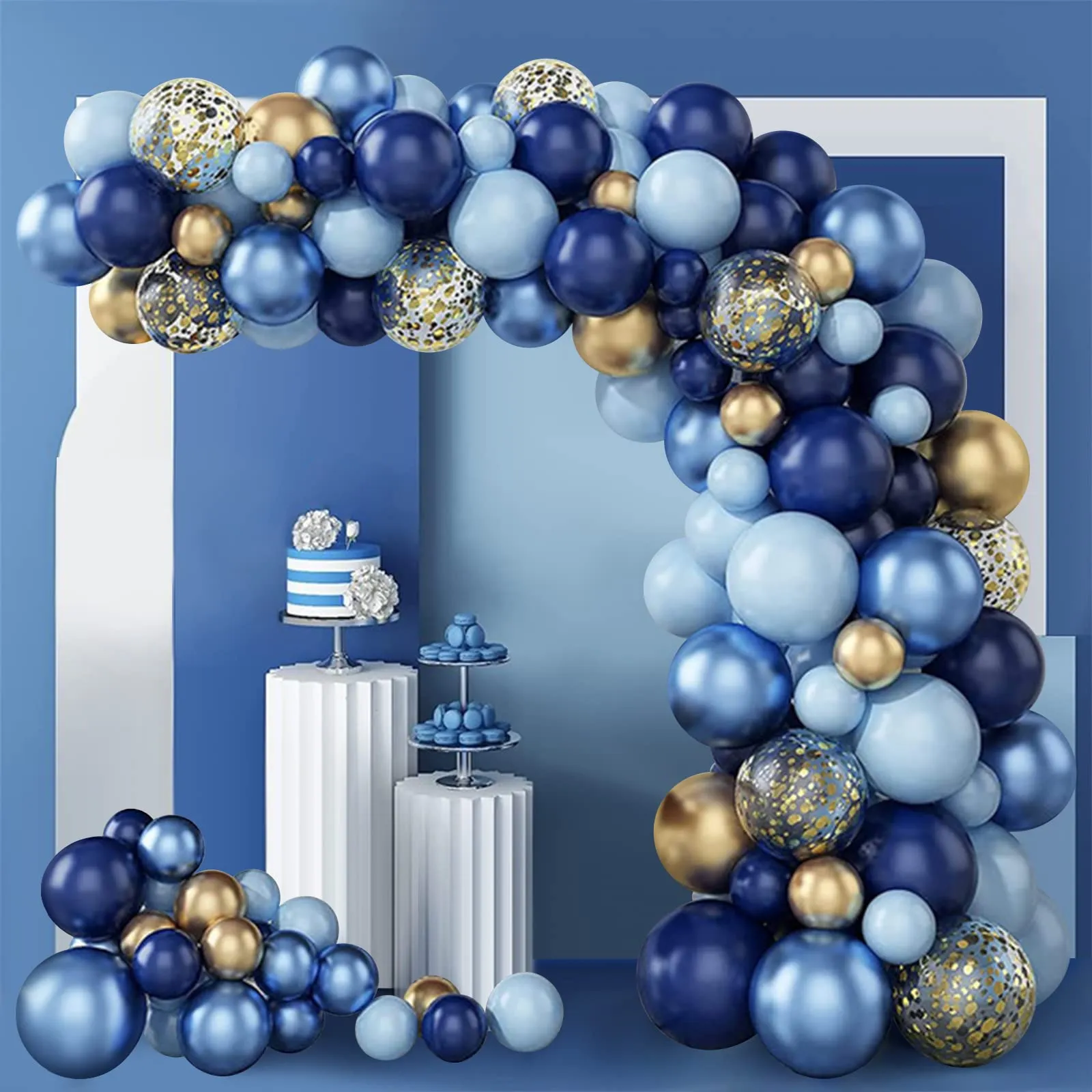 Frigg Kit Arco Palloncini Blu Navy e Oro - immagine 4