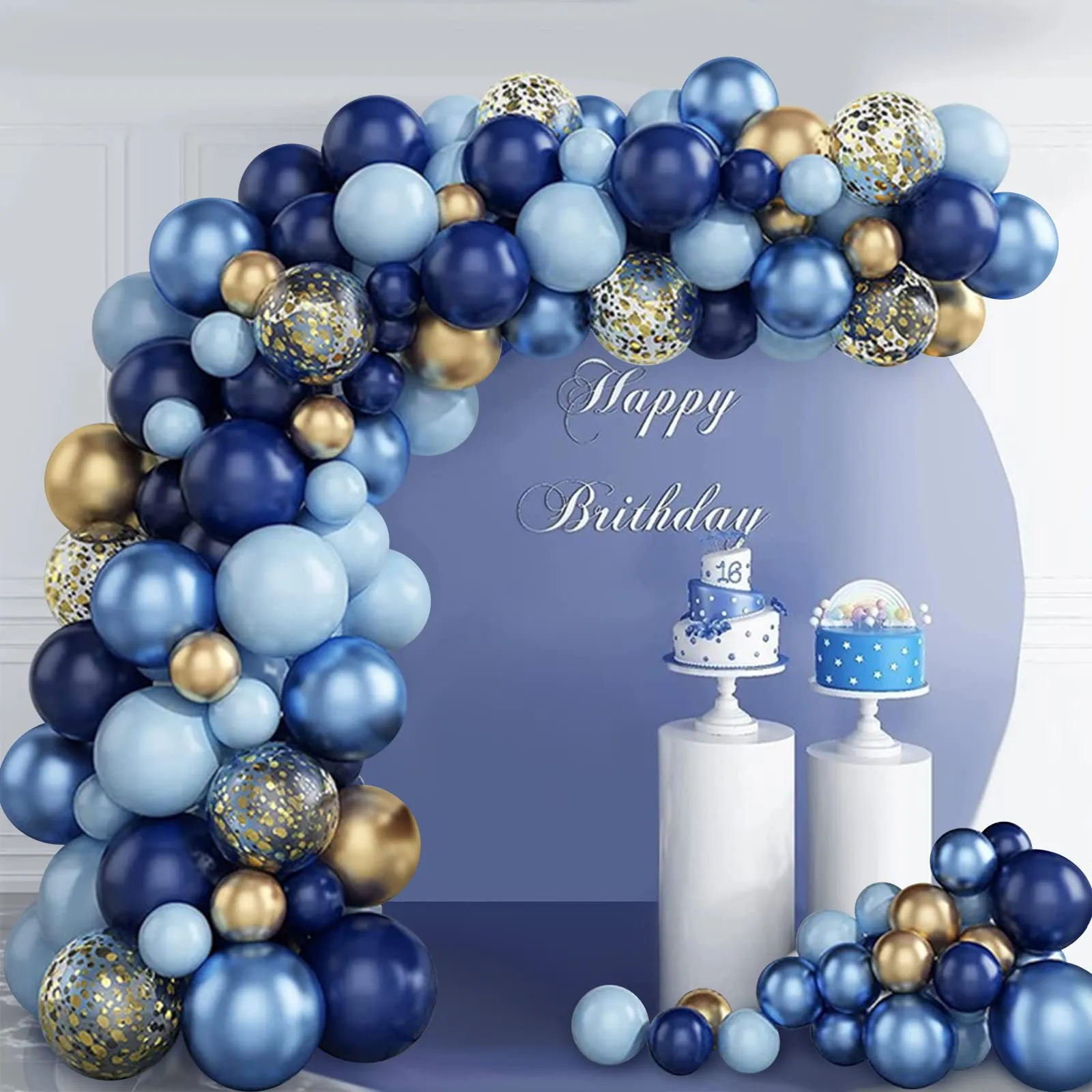 Frigg Kit Arco Palloncini Blu Navy e Oro - immagine 5