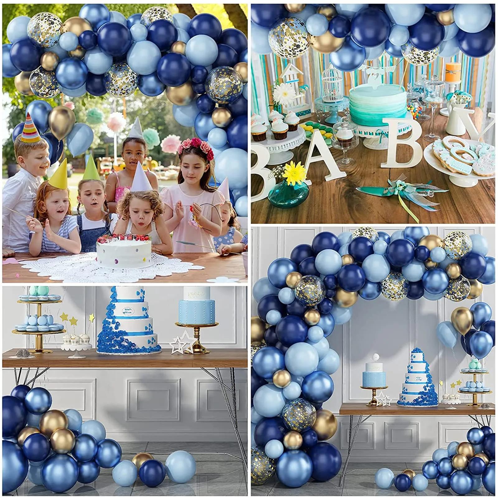 Frigg Kit Arco Palloncini Blu Navy e Oro - immagine 7