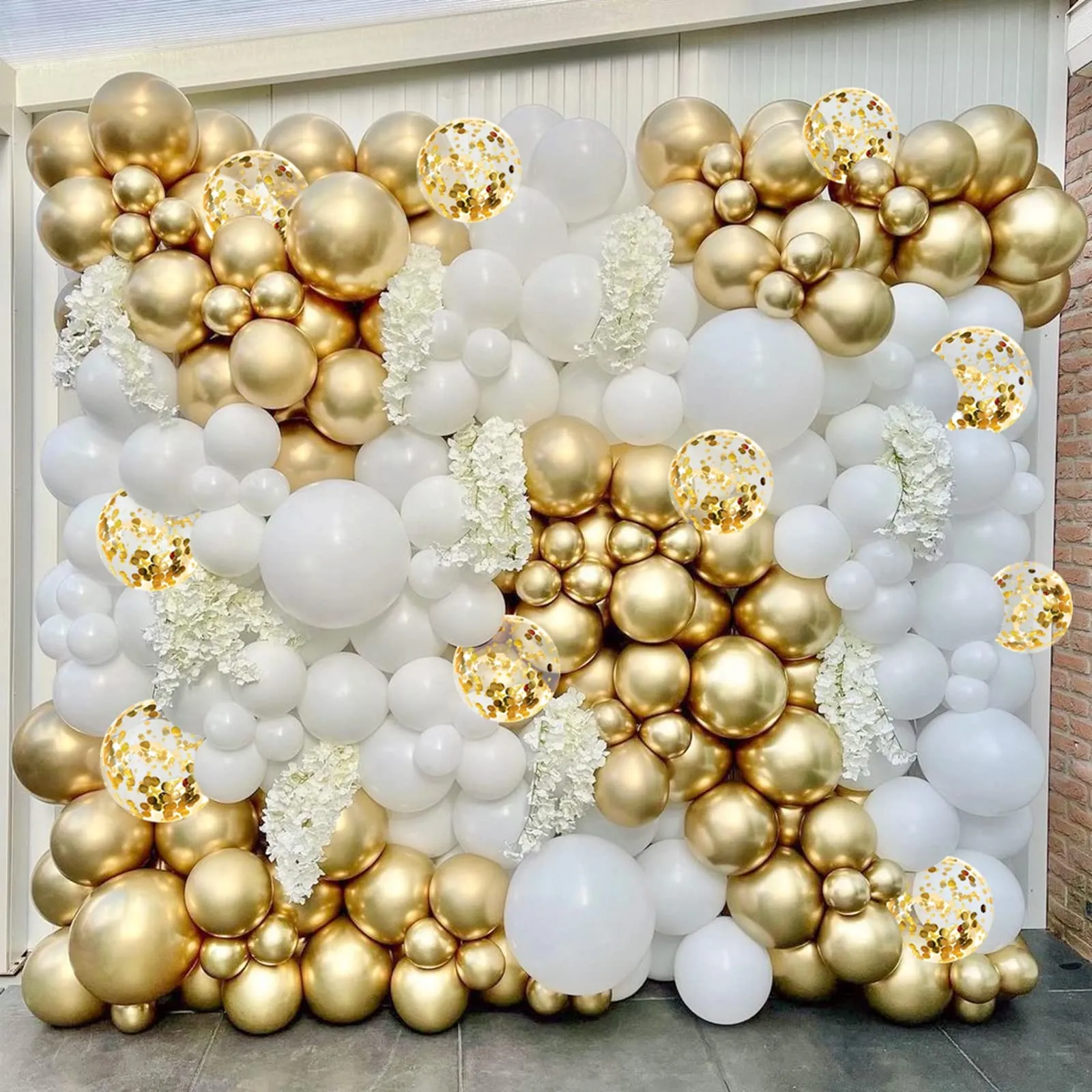 Frigg Kit Arco Palloncini Bianchi e Oro, 178 Pezzi - immagine 3