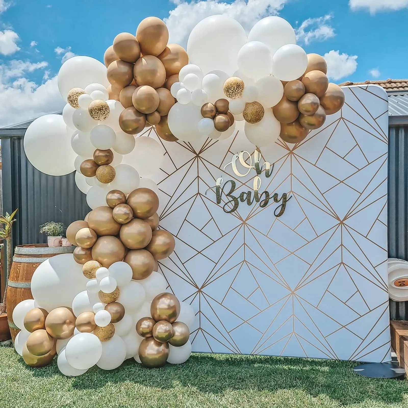 Frigg Kit Arco Palloncini Bianchi e Oro, 178 Pezzi - immagine 5