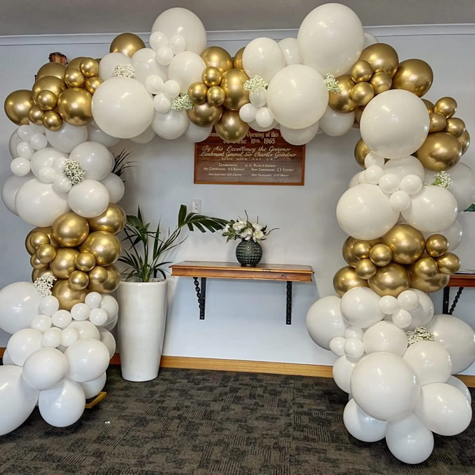 Frigg Kit Arco Palloncini Bianchi e Oro, 178 Pezzi - immagine 6