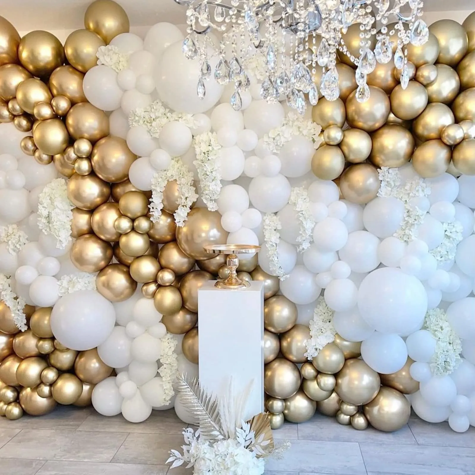 Frigg Kit Arco Palloncini Bianchi e Oro, 178 Pezzi - immagine 7