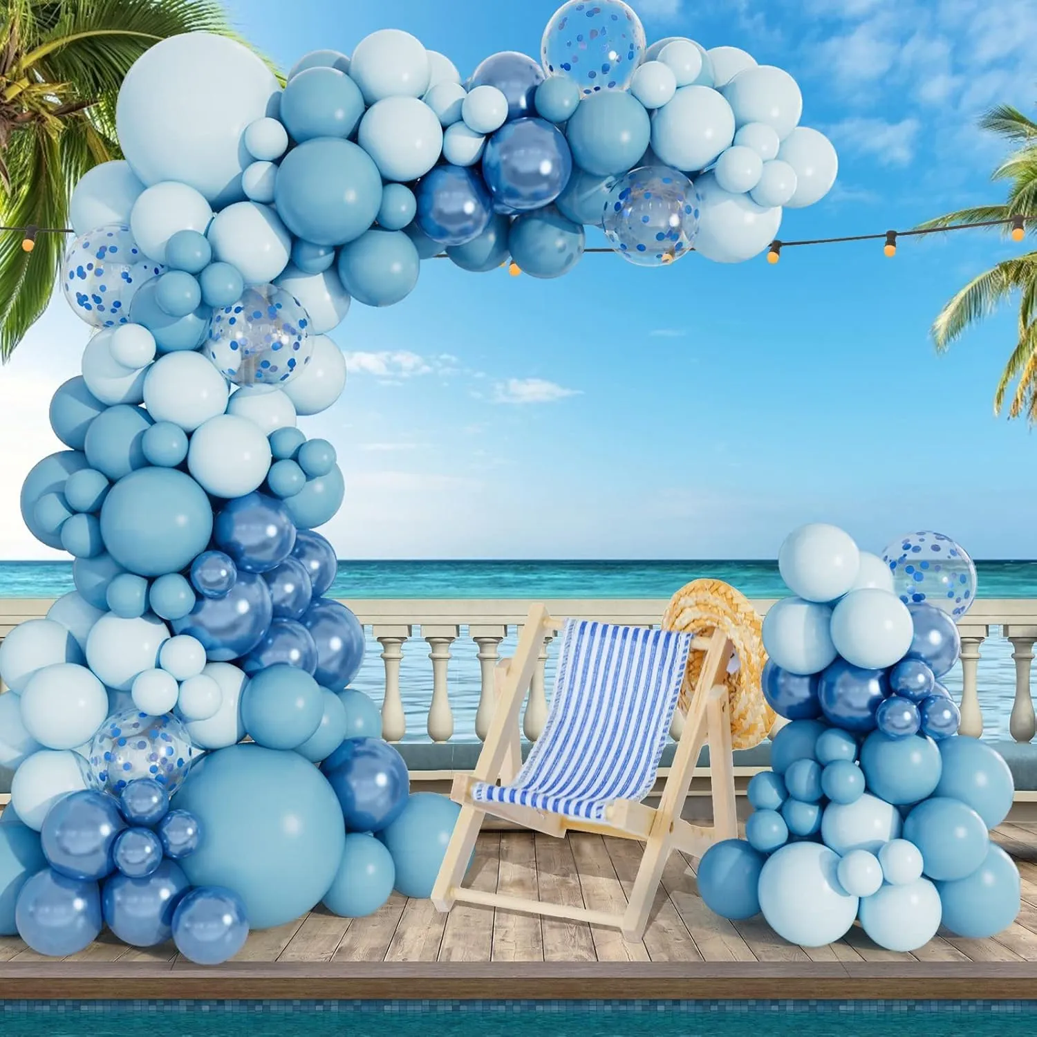 Frigg Kit Arco Palloncini Blu e Azzurri, 109 Pezzi - immagine 7