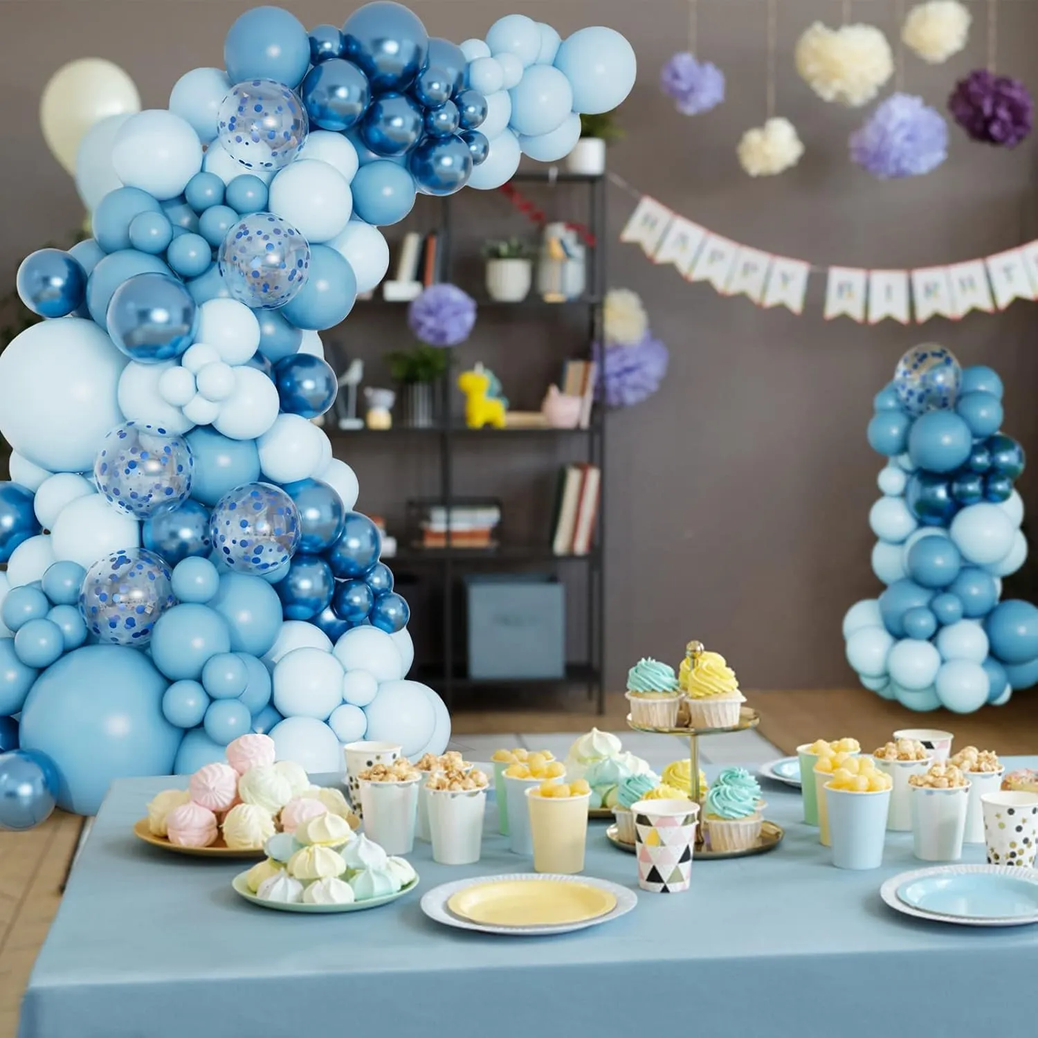 Frigg Kit Arco Palloncini Blu e Azzurri, 109 Pezzi - immagine 8