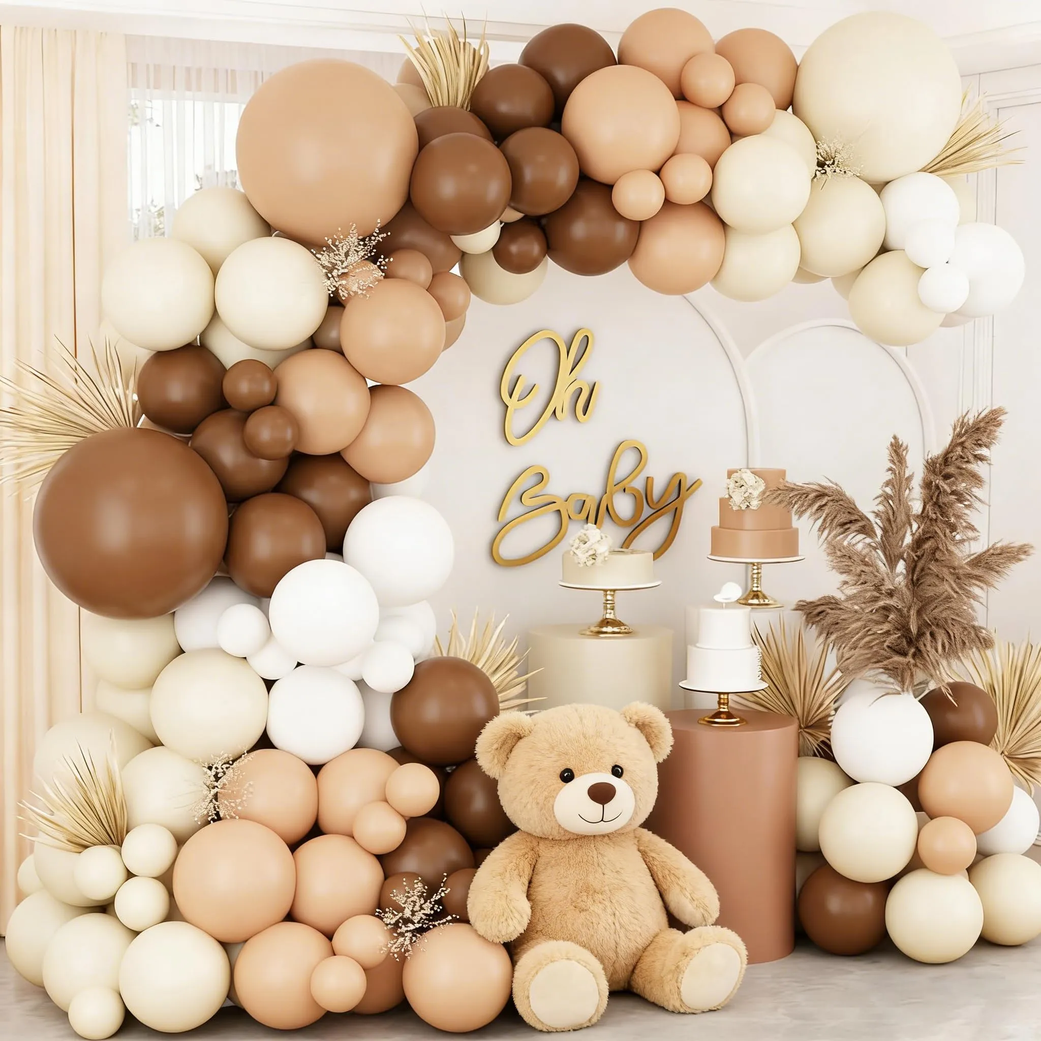 Frigg Kit Arco di Palloncini Marroni, Bianchi, Beige e Color Pelle - 100 Pezzi - immagine 1