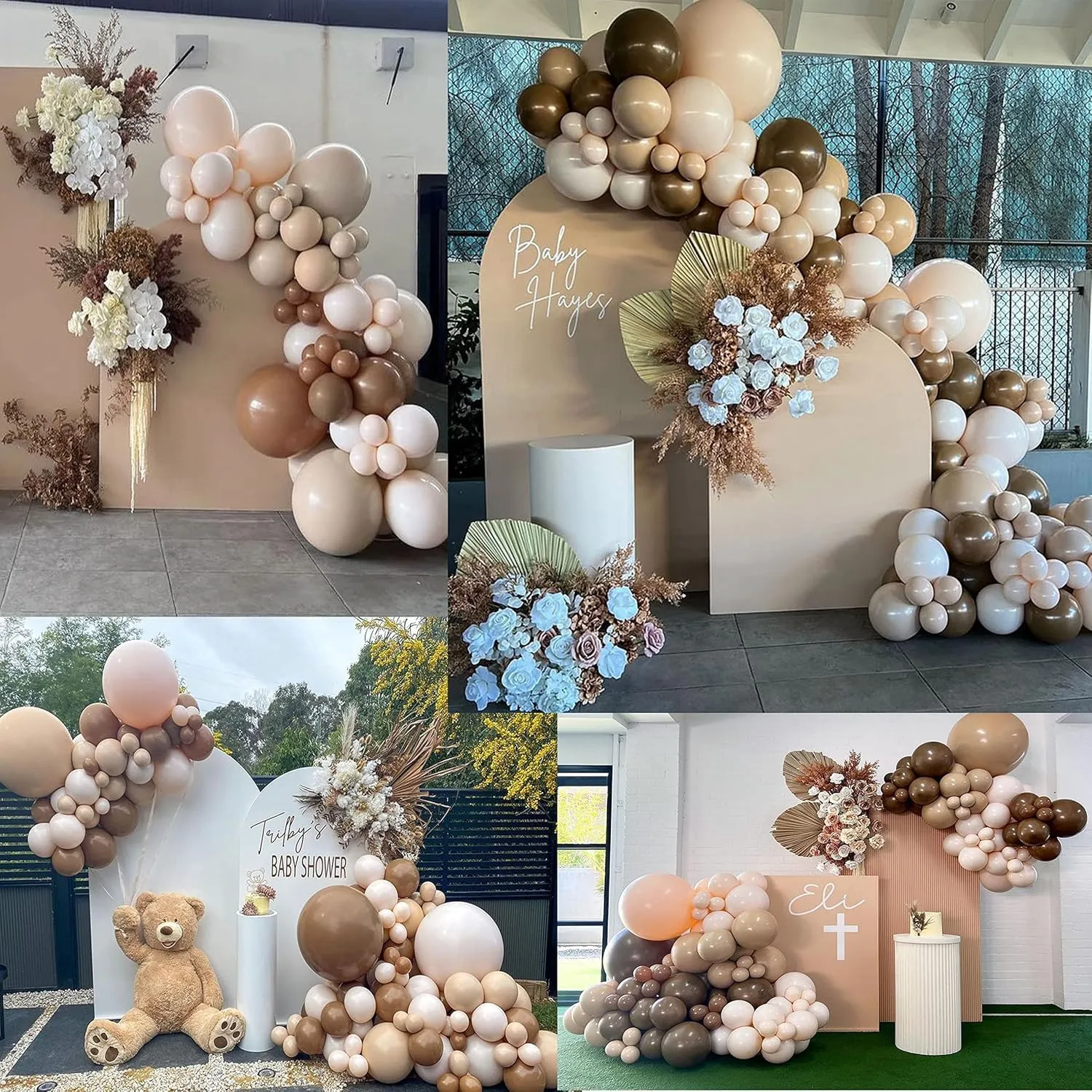 Frigg Kit Arco di Palloncini Marroni, Bianchi, Beige e Color Pelle - 100 Pezzi - immagine 4