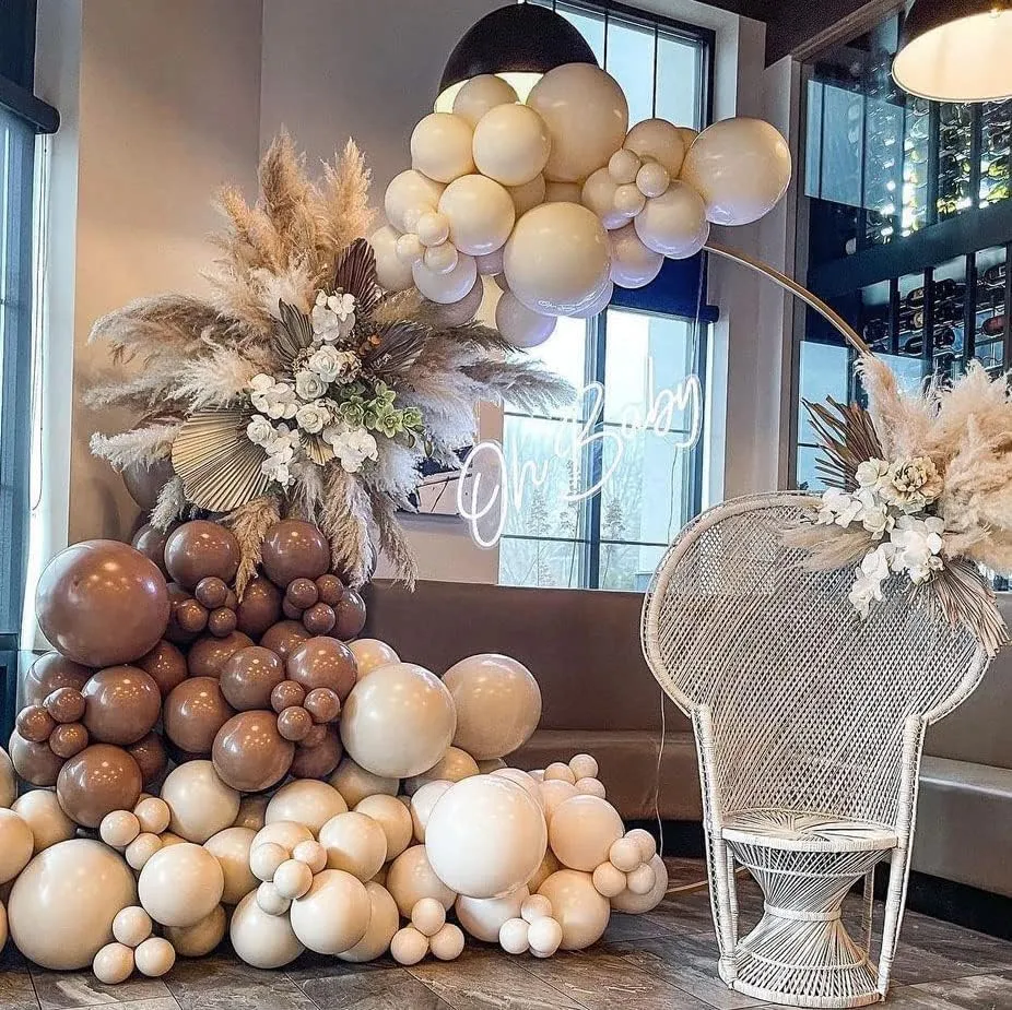Frigg Kit Arco di Palloncini Marroni, Bianchi, Beige e Color Pelle - 100 Pezzi - immagine 5