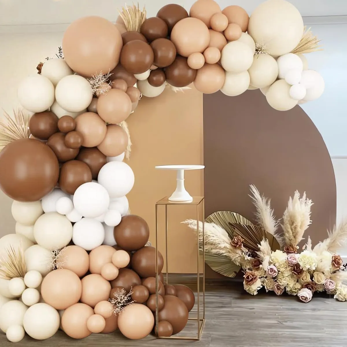 Frigg Kit Arco di Palloncini Marroni, Bianchi, Beige e Color Pelle - 100 Pezzi - immagine 6