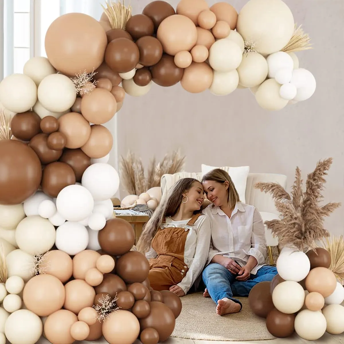 Frigg Kit Arco di Palloncini Marroni, Bianchi, Beige e Color Pelle - 100 Pezzi - immagine 8