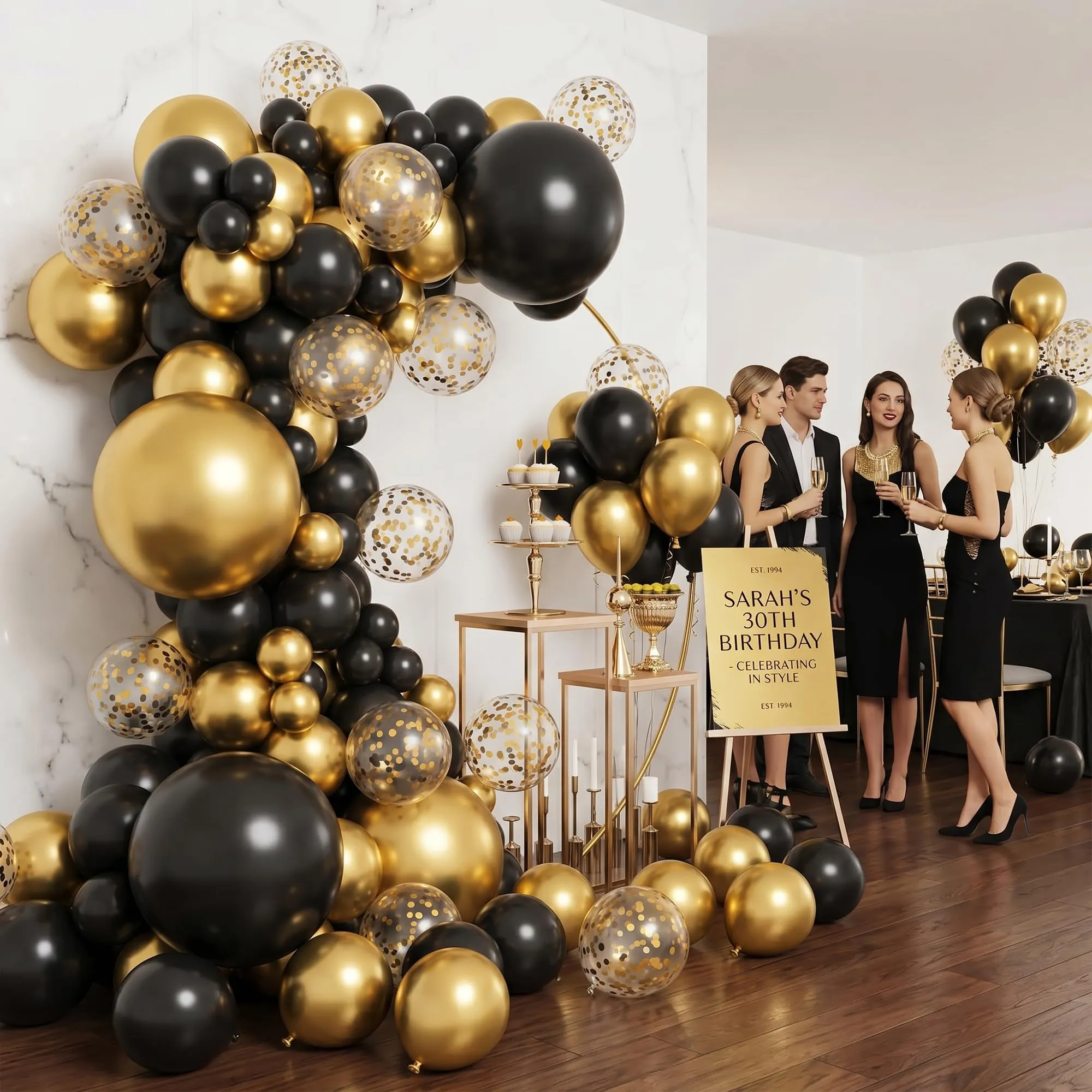 Frigg Kit Arco Palloncini Neri e Oro - immagine 5