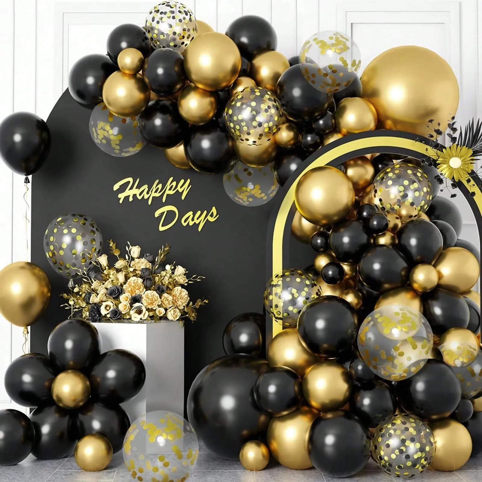 Frigg Kit Arco Palloncini Neri e Oro - immagine 6
