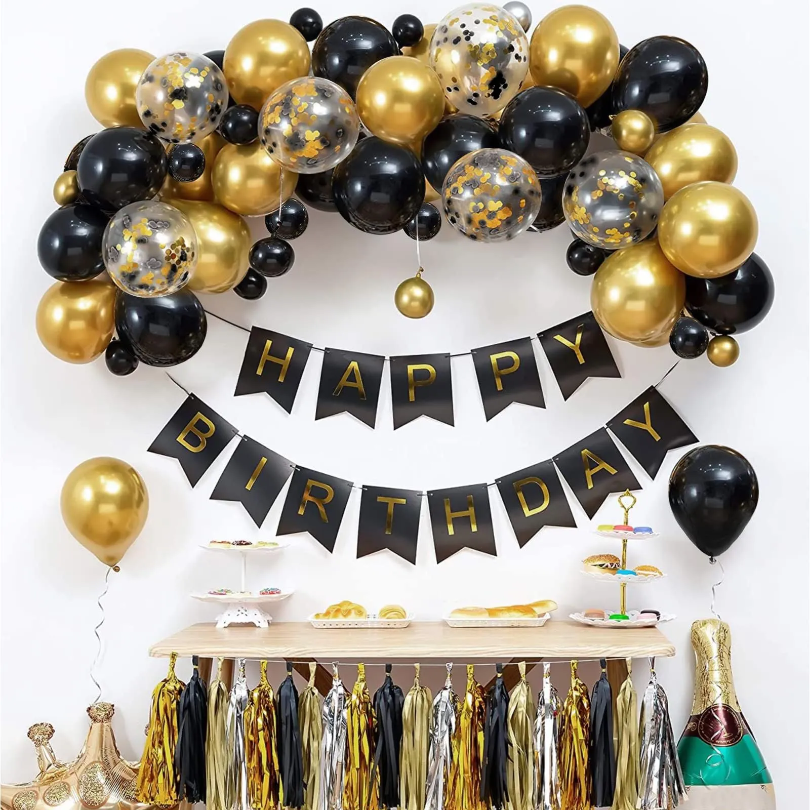 Frigg Kit Arco Palloncini Neri e Oro - immagine 7