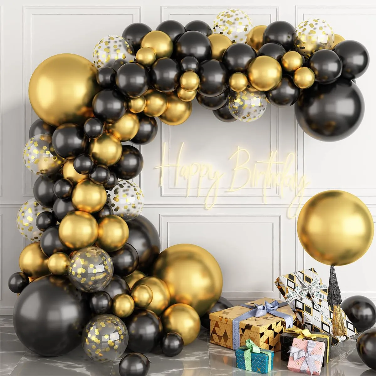Frigg Kit Arco Palloncini Neri e Oro - immagine 9