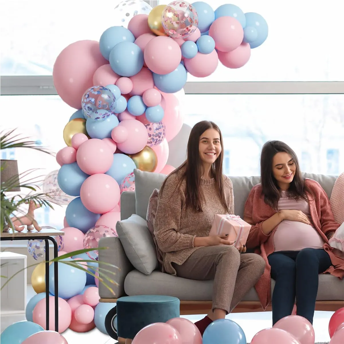 Frigg Kit Arco Palloncini Baby Shower e Gender Reveal, 99 Pezzi, Blu e Rosa - immagine 7