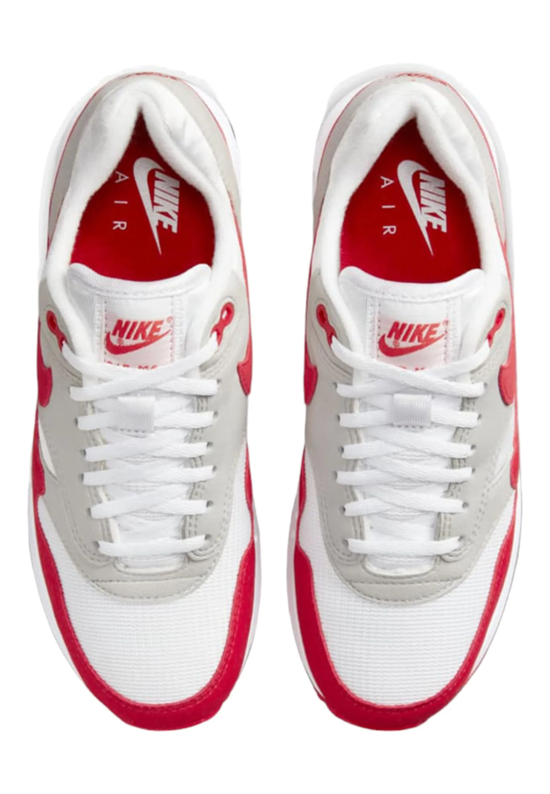 Nike Air Max 1 Leather Sneakers, White-Light Red (7.5) - immagine 4
