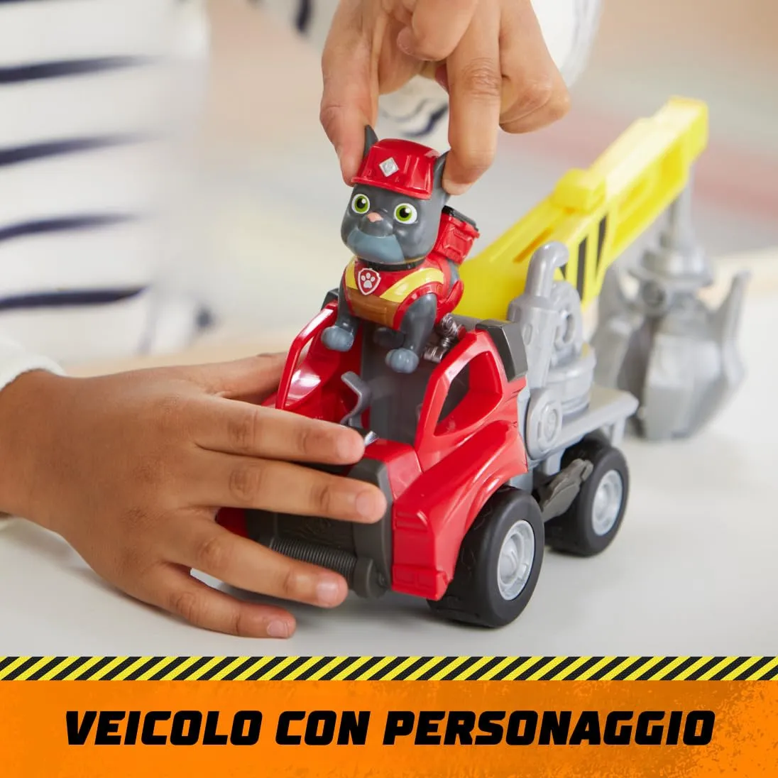 Rubble & Crew Veicolo da Lavoro di Charger, Ruspa con Artiglio e Personaggio da Collezione - immagine 3