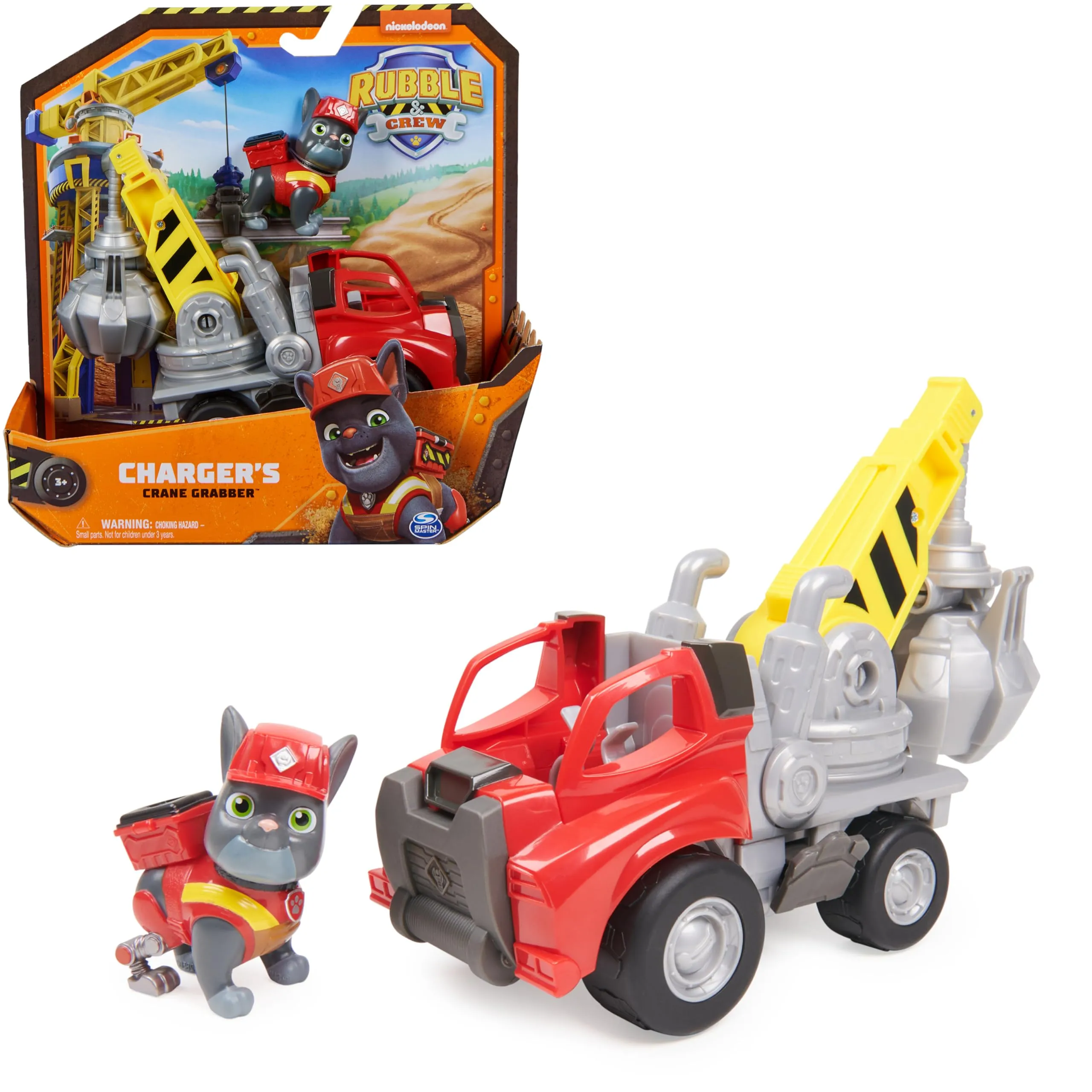 Rubble & Crew Veicolo da Lavoro di Charger, Ruspa con Artiglio e Personaggio da Collezione - immagine 6