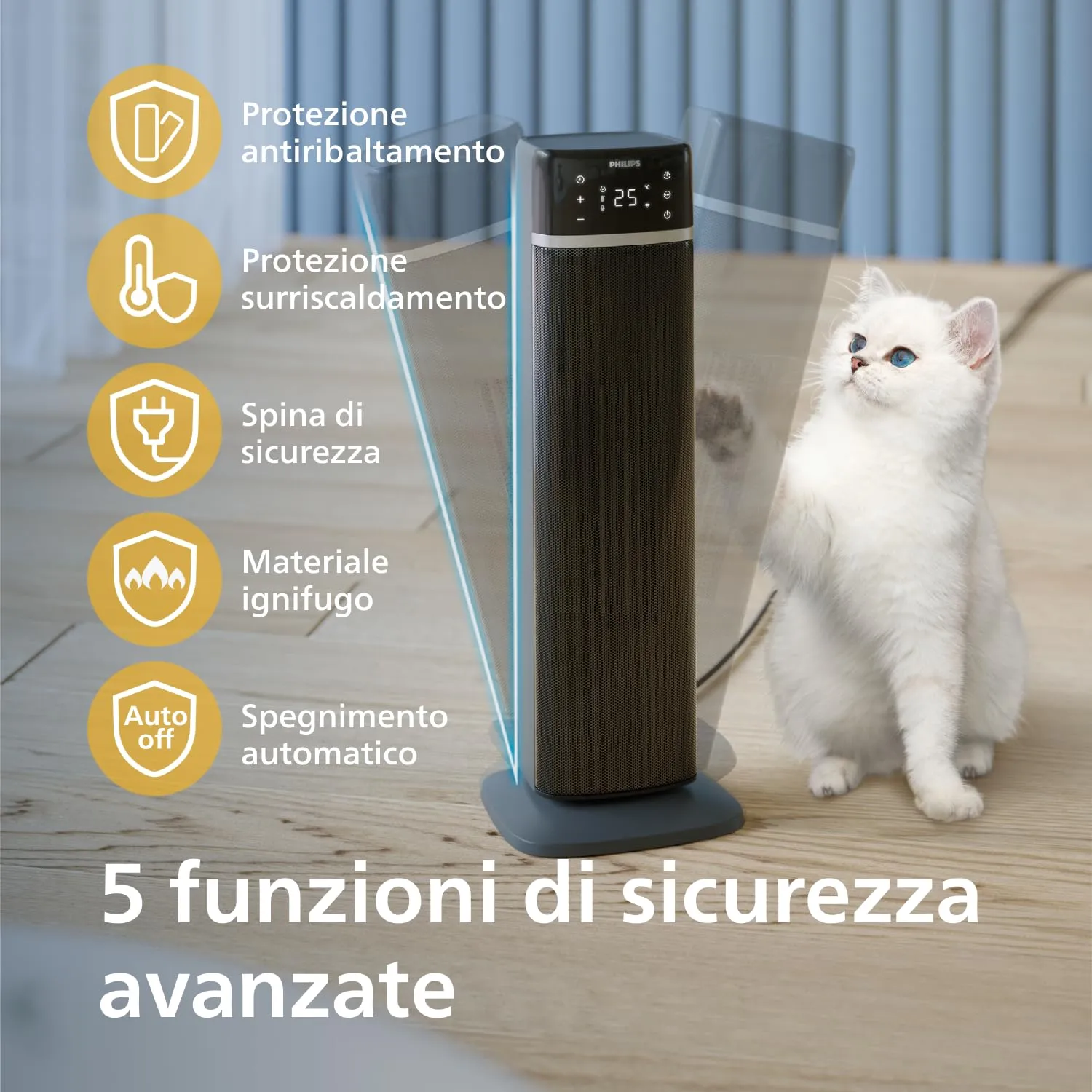 Philips Serie 5000 Termoventilatore a Torre 2000W CX5120/11 - immagine 7