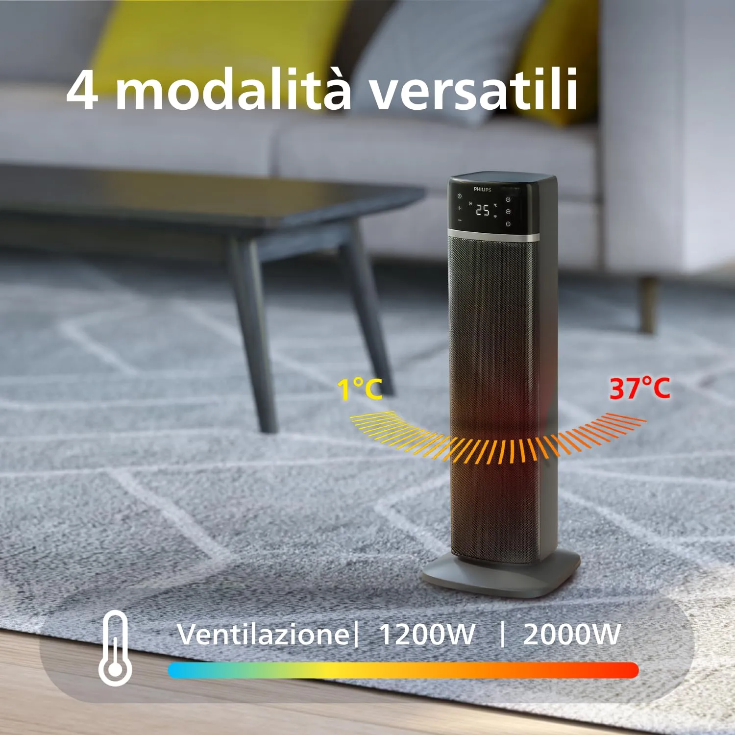 Philips Serie 5000 Termoventilatore a Torre 2000W CX5120/11 - immagine 8