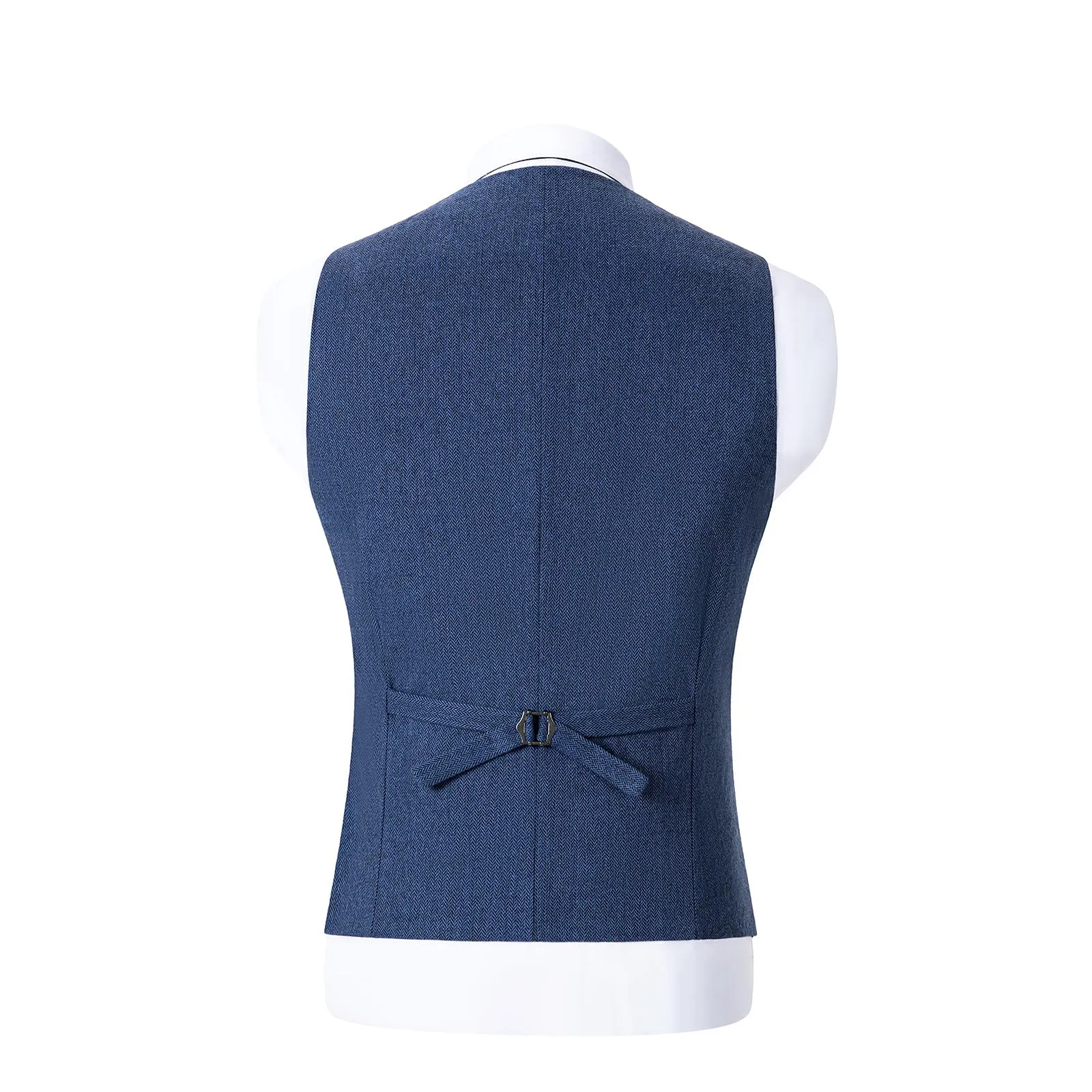 Solovedress Gilet da Uomo in Lana Vintage, Vestibilità Regolare, Azzurro, L - immagine 2