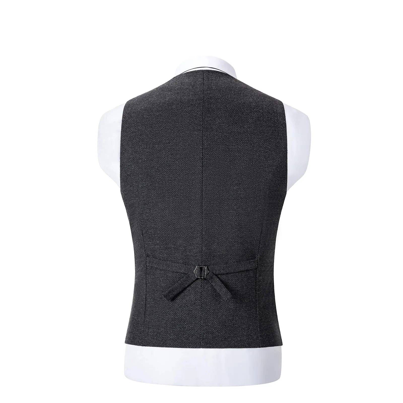 Solovedress Gilet da uomo in lana a righe, Nero, XXL - immagine 2