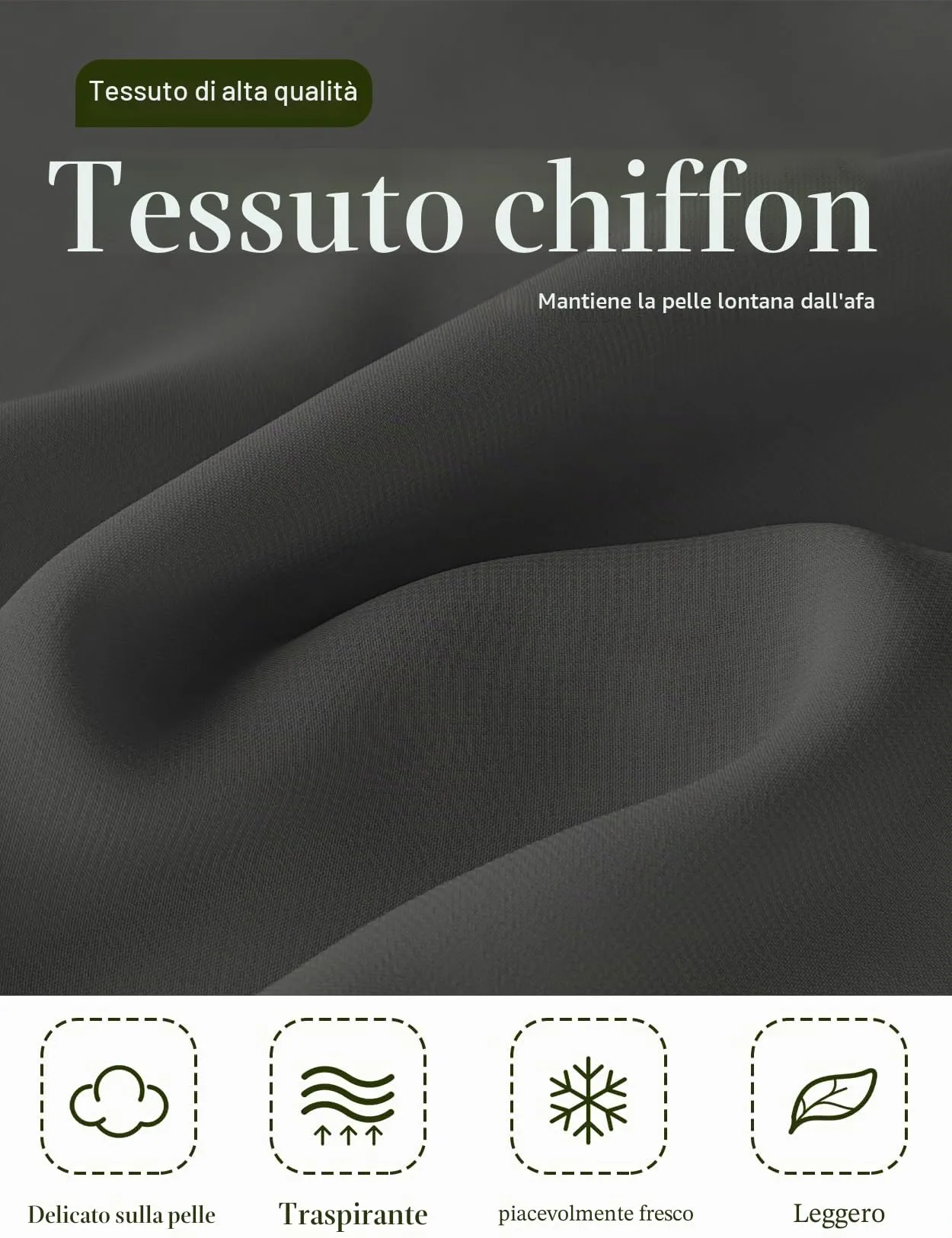 BEAUTELICATE Scialle Stola in Chiffon per Donna Dark Grey - Plus Size - immagine 5