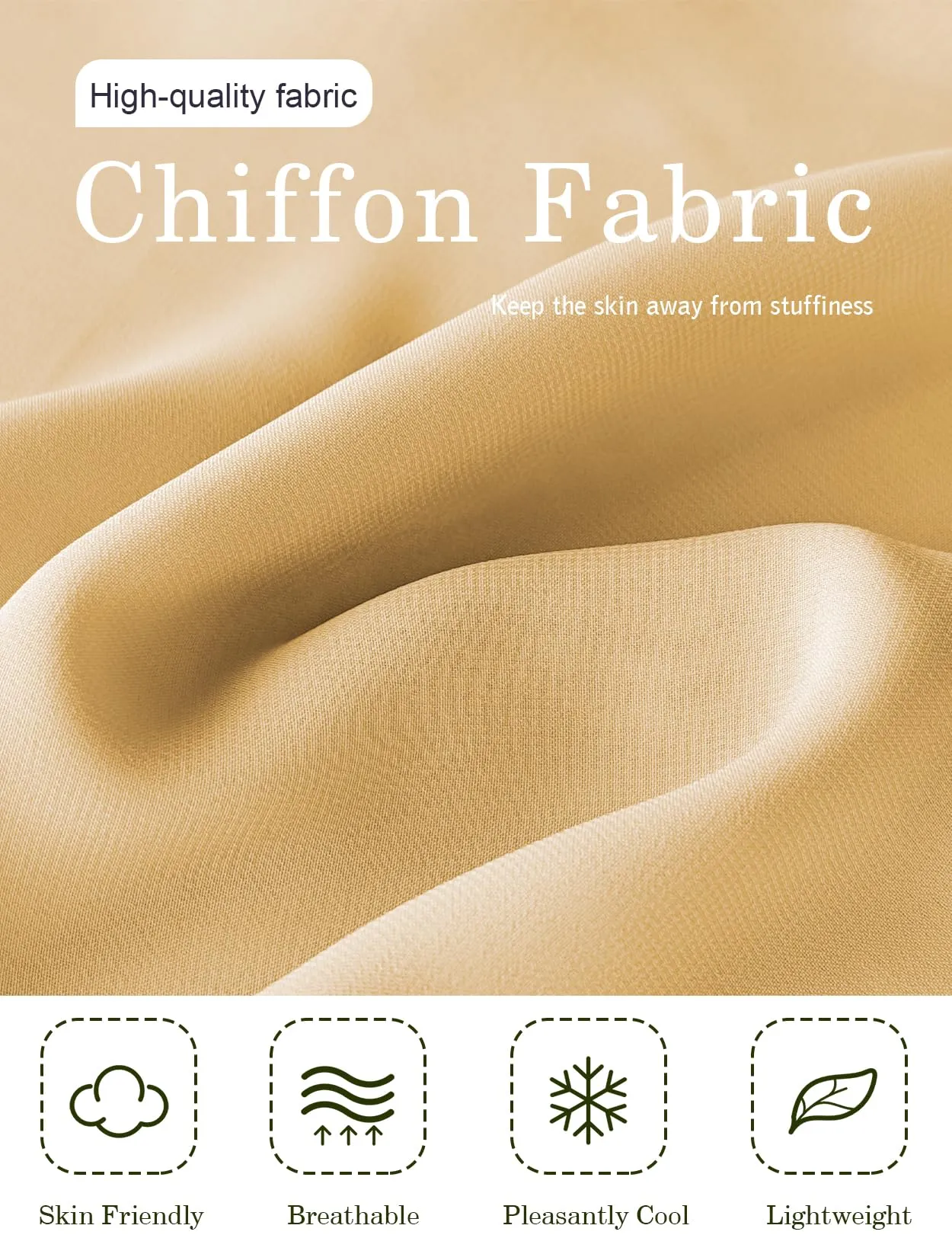 BEAUTELICATE Scialle Stola Donna in Chiffon per Cerimonia e Matrimonio (Gold, Taglia unica) - immagine 5