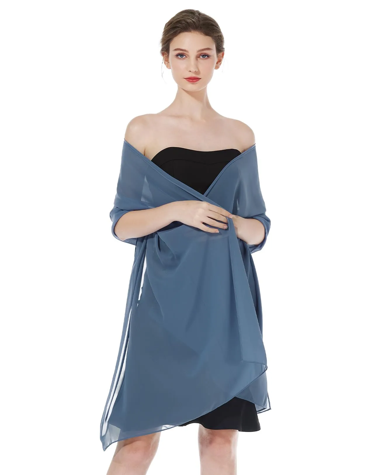 BEAUTELICATE Scialle Stola in Chiffon per Donna Slate Blue - immagine 1
