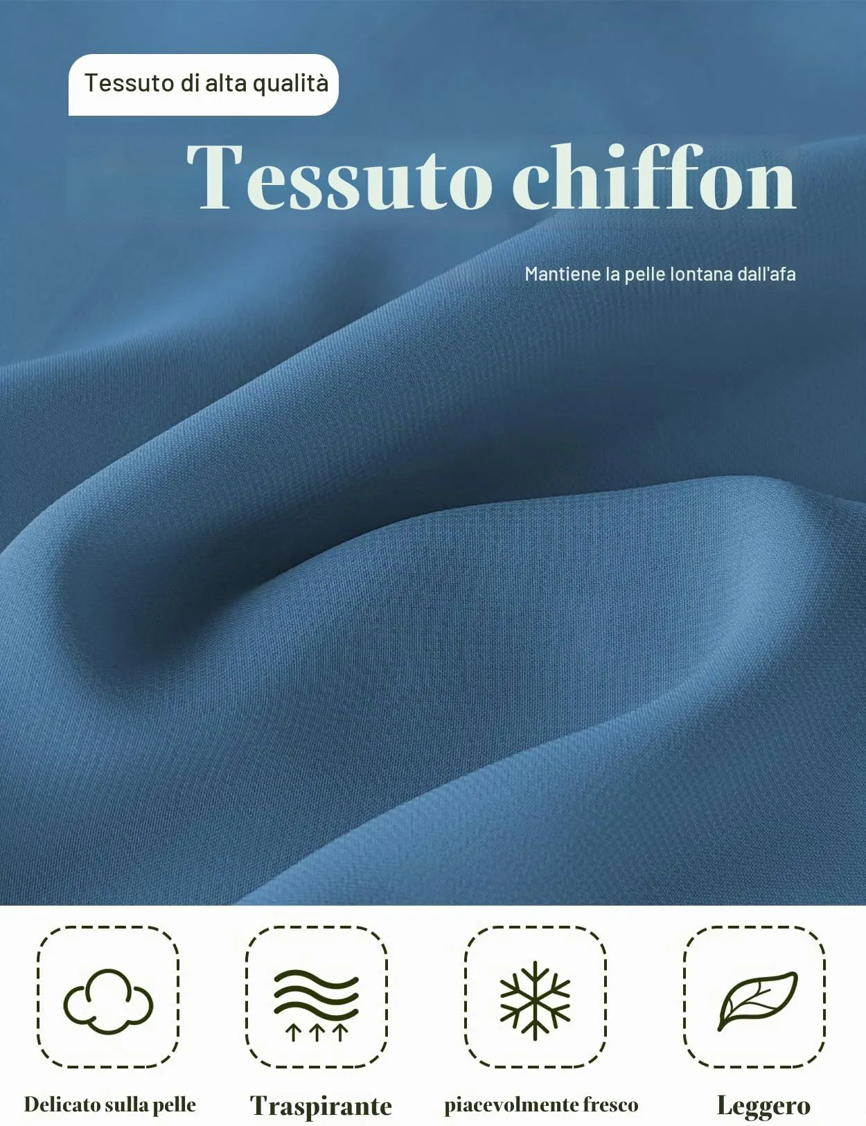 BEAUTELICATE Scialle Stola in Chiffon per Donna Slate Blue - immagine 5