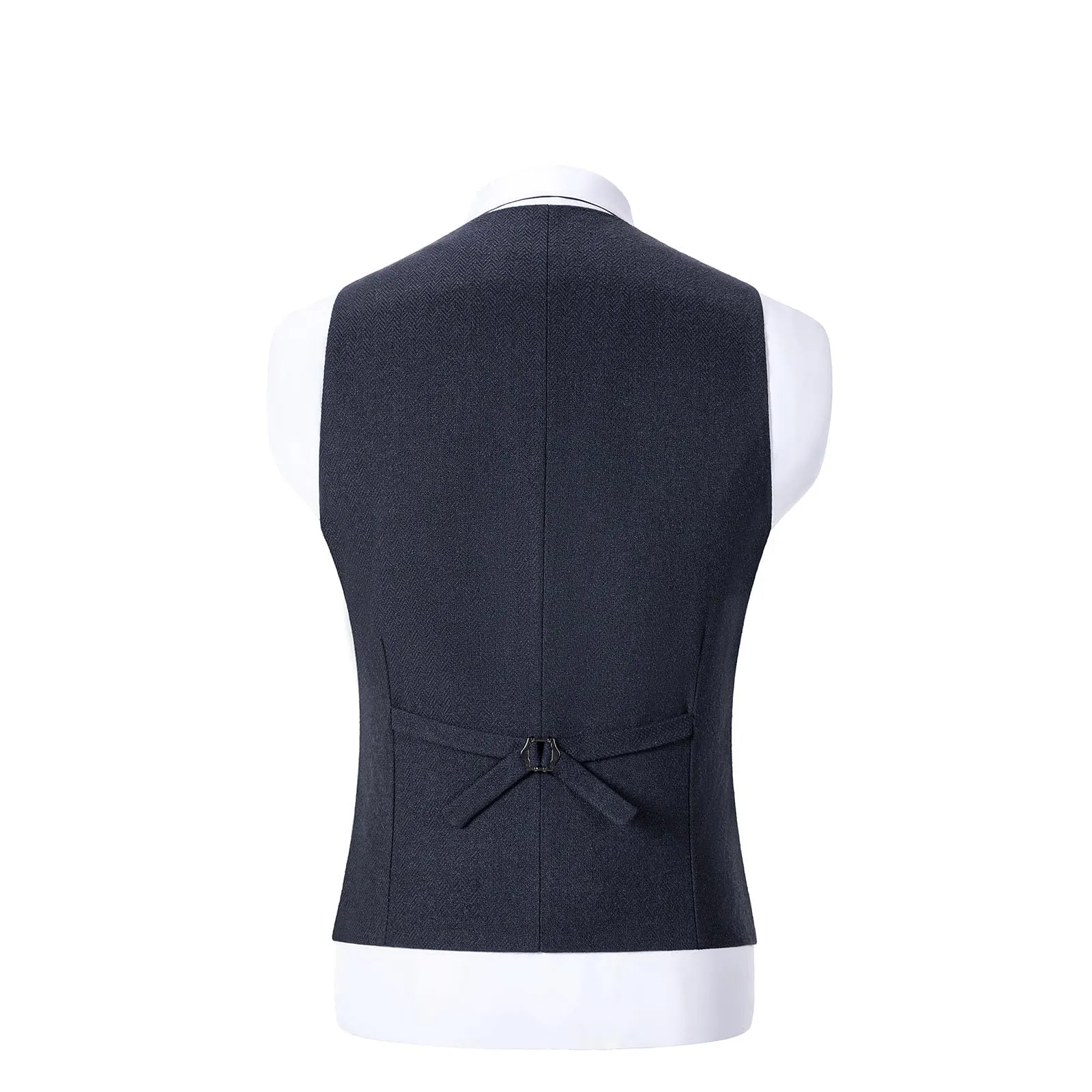 Solovedress Gilet da uomo in lana a righe, Blu marino, XL - immagine 2