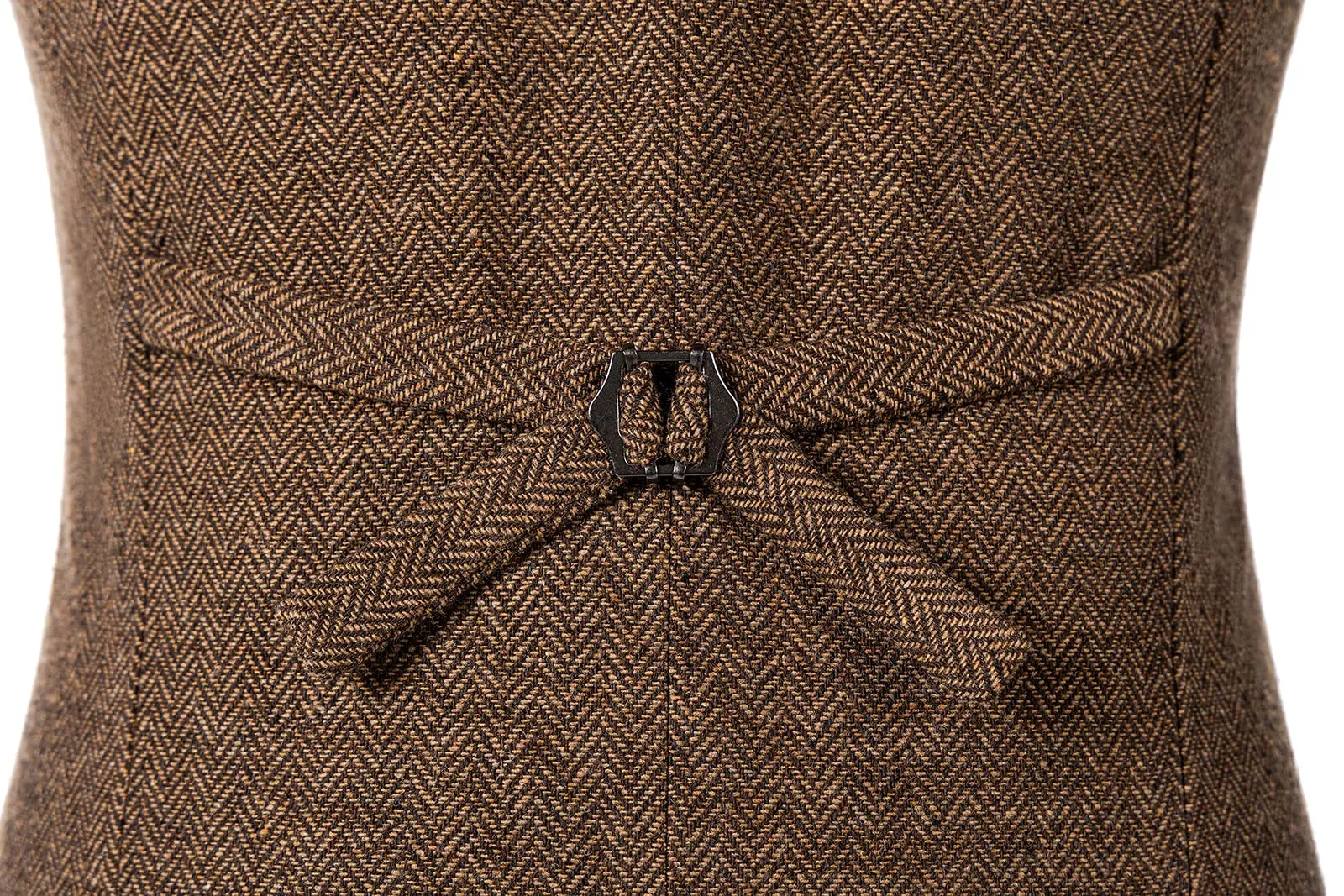 Solovedress Gilet da uomo in lana a righe, marrone, XL - immagine 4
