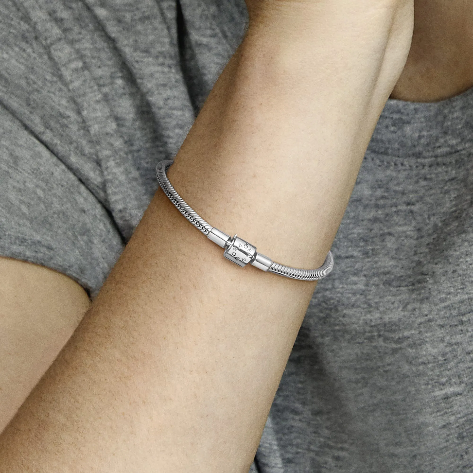 Pandora Icons Bracciale in maglia snake in argento Sterling, 19 cm - immagine 8