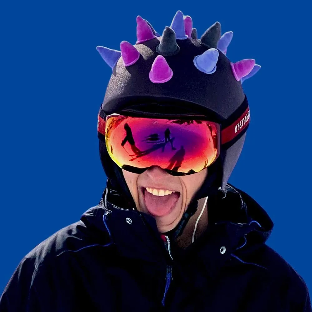 Coolcasc Corna Viola - Custodia universale per casco, Taglia unica - immagine 5
