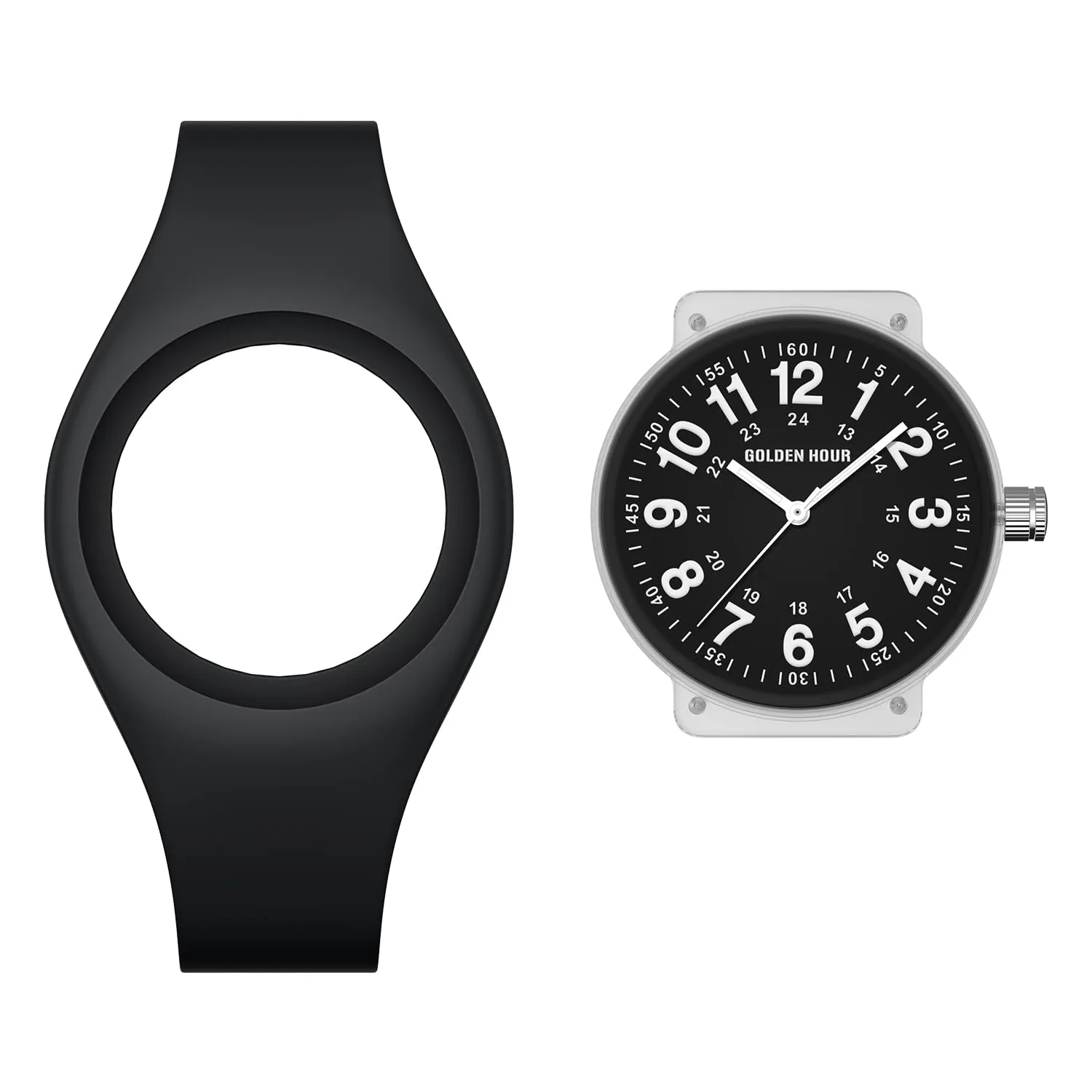 GOLDEN HOUR Orologio Unisex Digitale Analogico Sportivo Impermeabile con Cinturino in Silicone GH-1318 - immagine 2