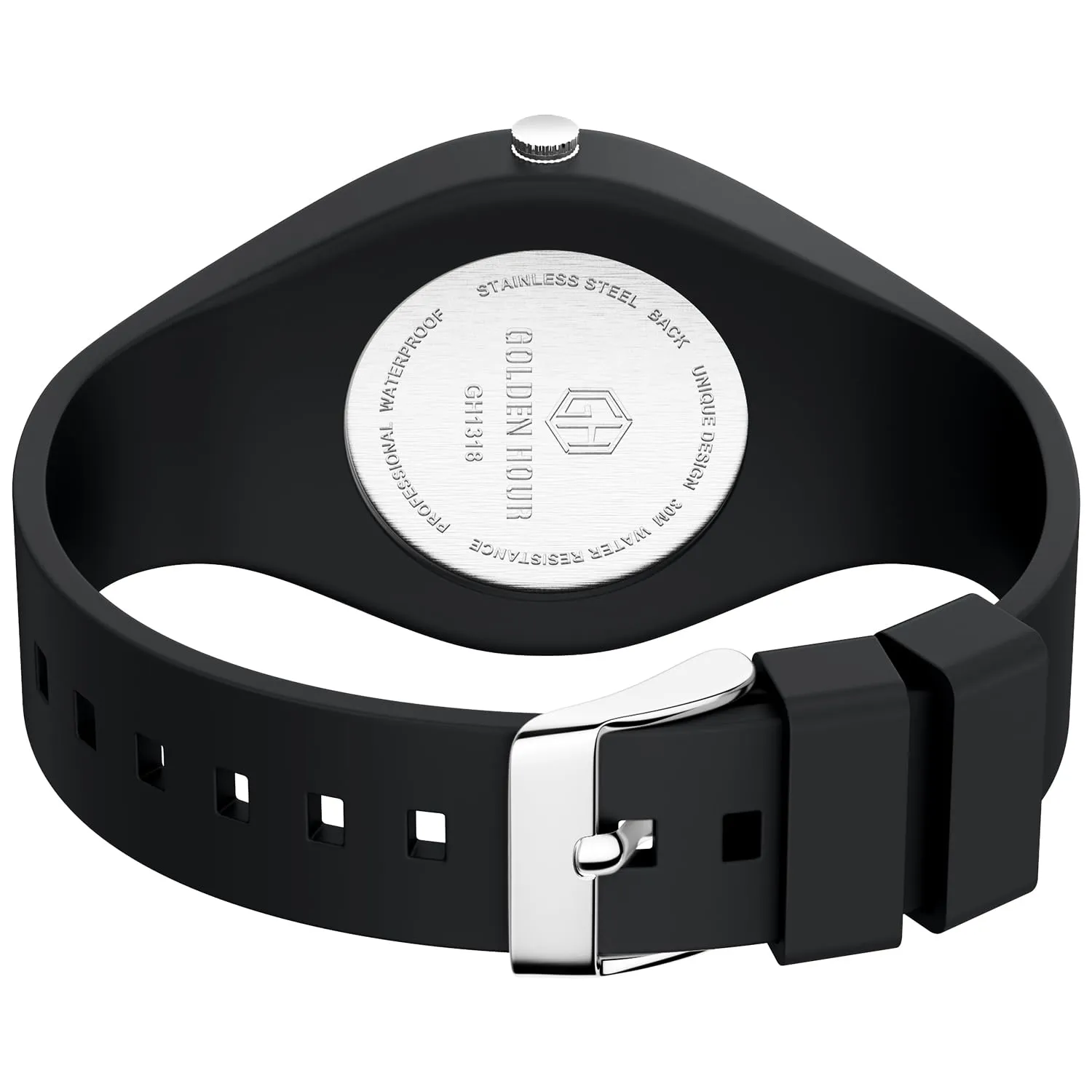 GOLDEN HOUR Orologio Unisex Digitale Analogico Sportivo Impermeabile con Cinturino in Silicone GH-1318 - immagine 5