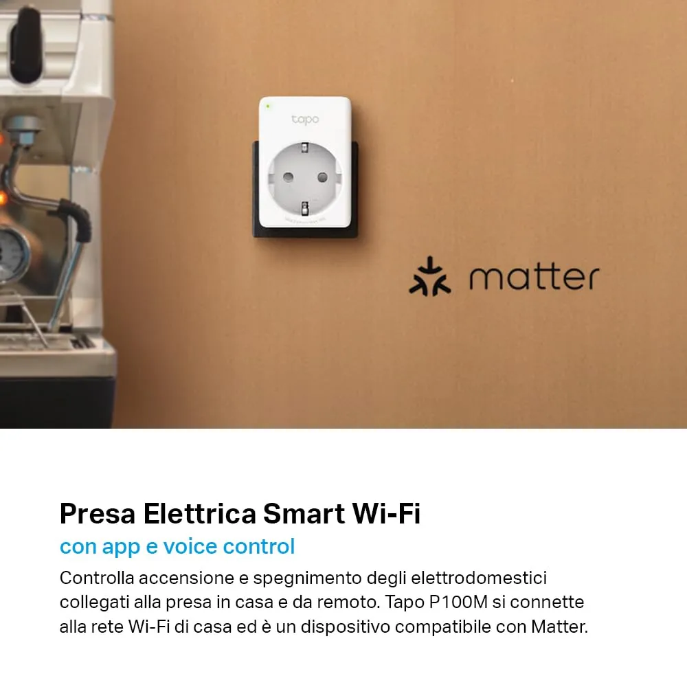 Tapo P100M Smart Plug Matter WiFi 10A 2300W - immagine 2