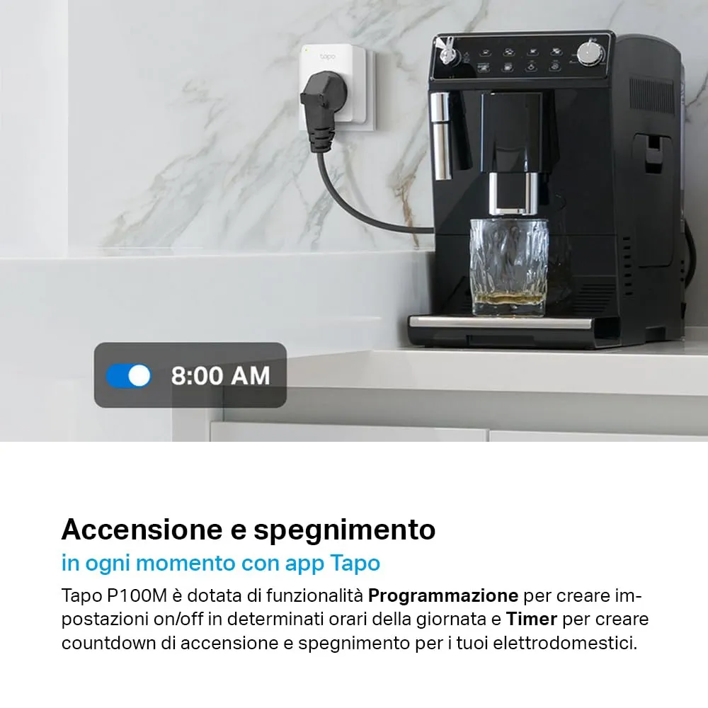Tapo P100M Smart Plug Matter WiFi 10A 2300W - immagine 4