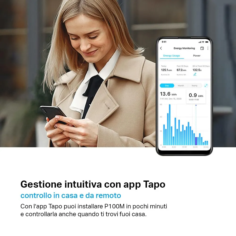 Tapo P100M Smart Plug Matter WiFi 10A 2300W - immagine 5