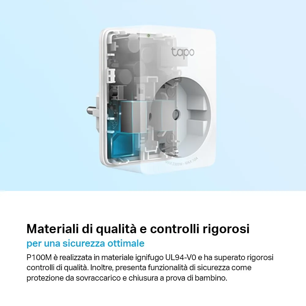 Tapo P100M Smart Plug Matter WiFi 10A 2300W - immagine 8
