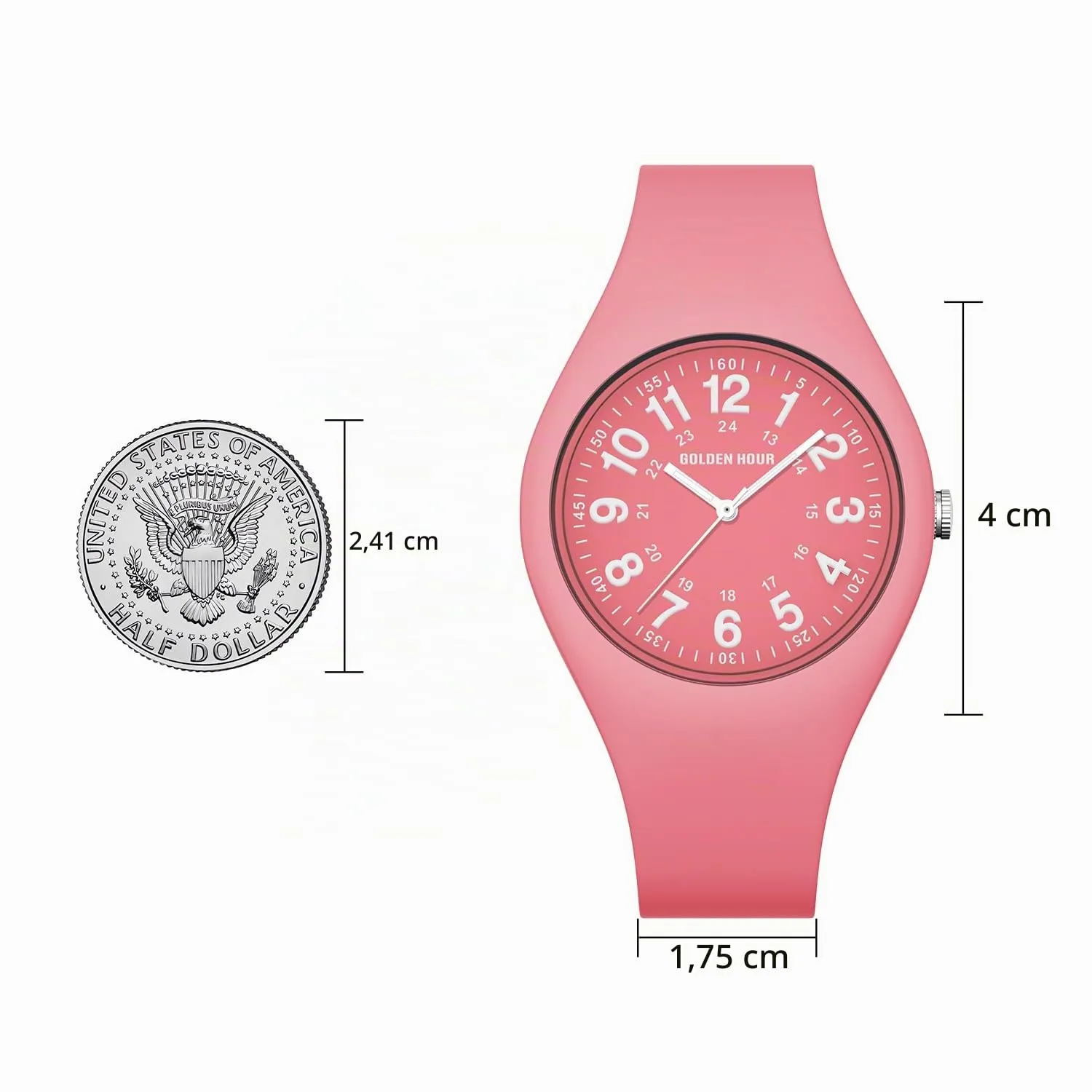 GOLDEN HOUR Orologio Unisex Digitale Analogico Sportivo Impermeabile GH-1318 con Cinturino in Silicone - immagine 4