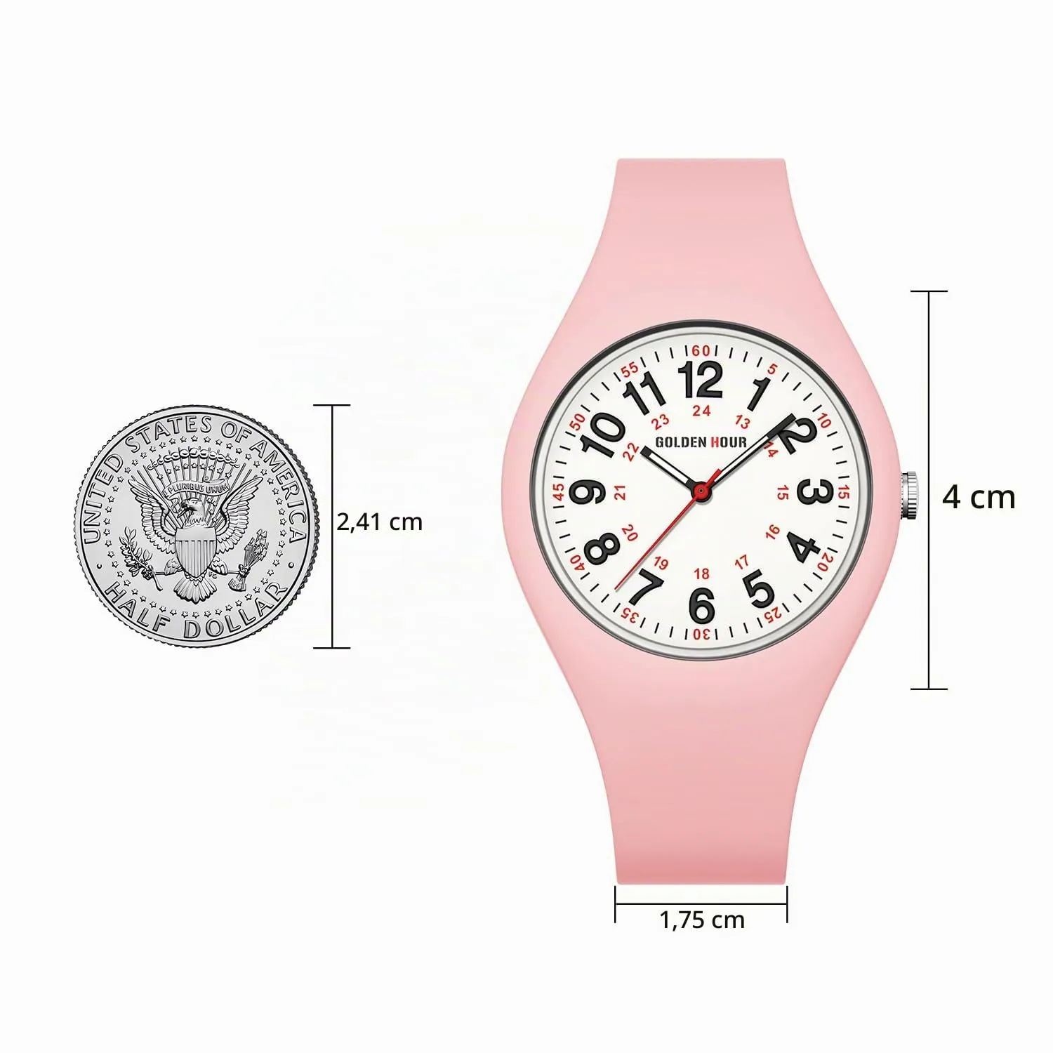 GOLDEN HOUR GH-1318 Orologio Unisex Digitale Analogico Sportivo Impermeabile con Cinturino in Silicone - immagine 4