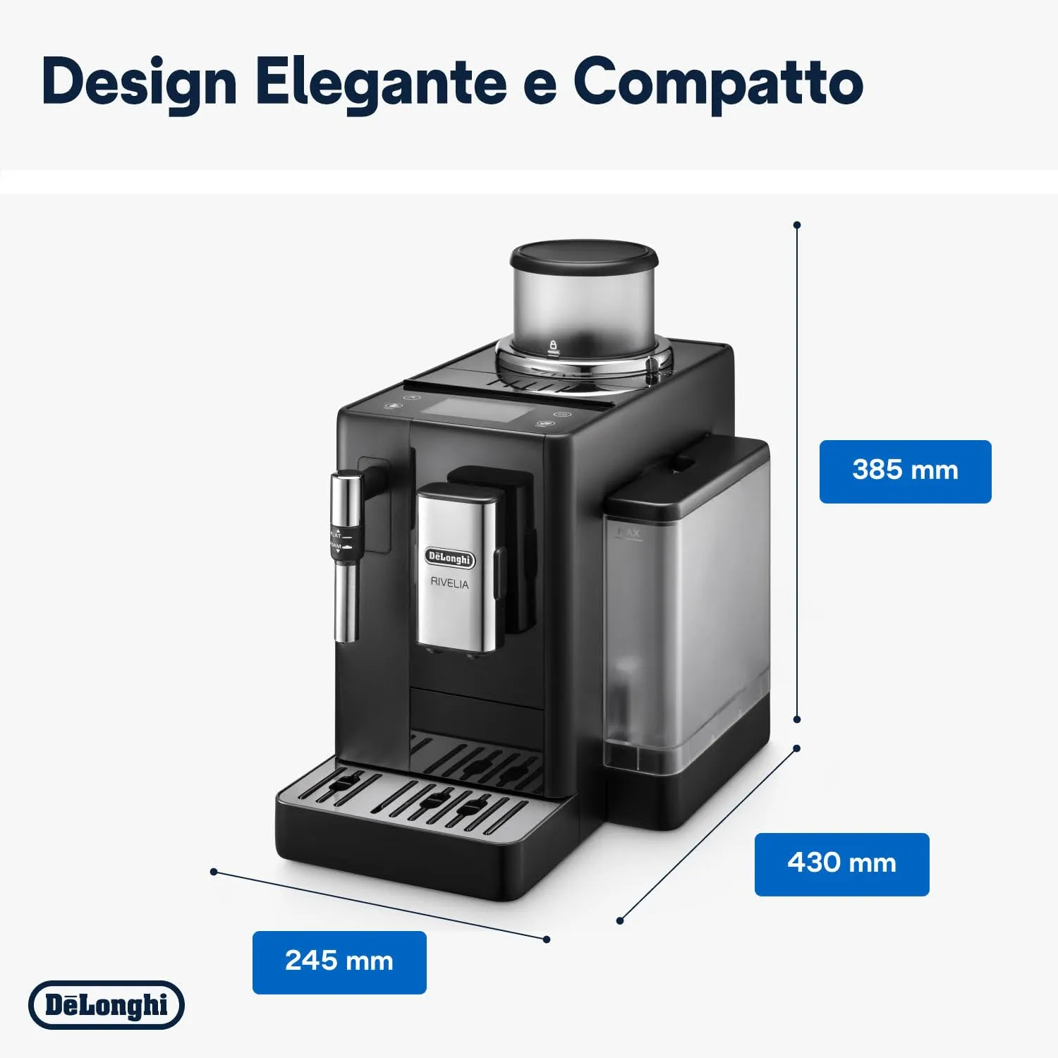 De'Longhi Rivelia Perfetto EXAM440.35.B Macchina da Caffè Automatica, Nero Onice - immagine 3