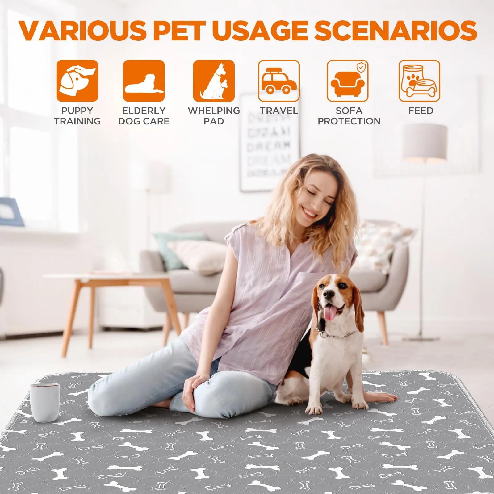 BaoDan Traversine Lavabili per Cani, 90x120 cm, 2 Pezzi - immagine 4