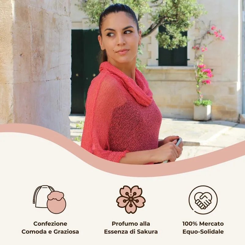 creazioni unique Poncho Coprispalle Donna in Rete di Viscosa Termica, Colore Fiordaliso - immagine 5