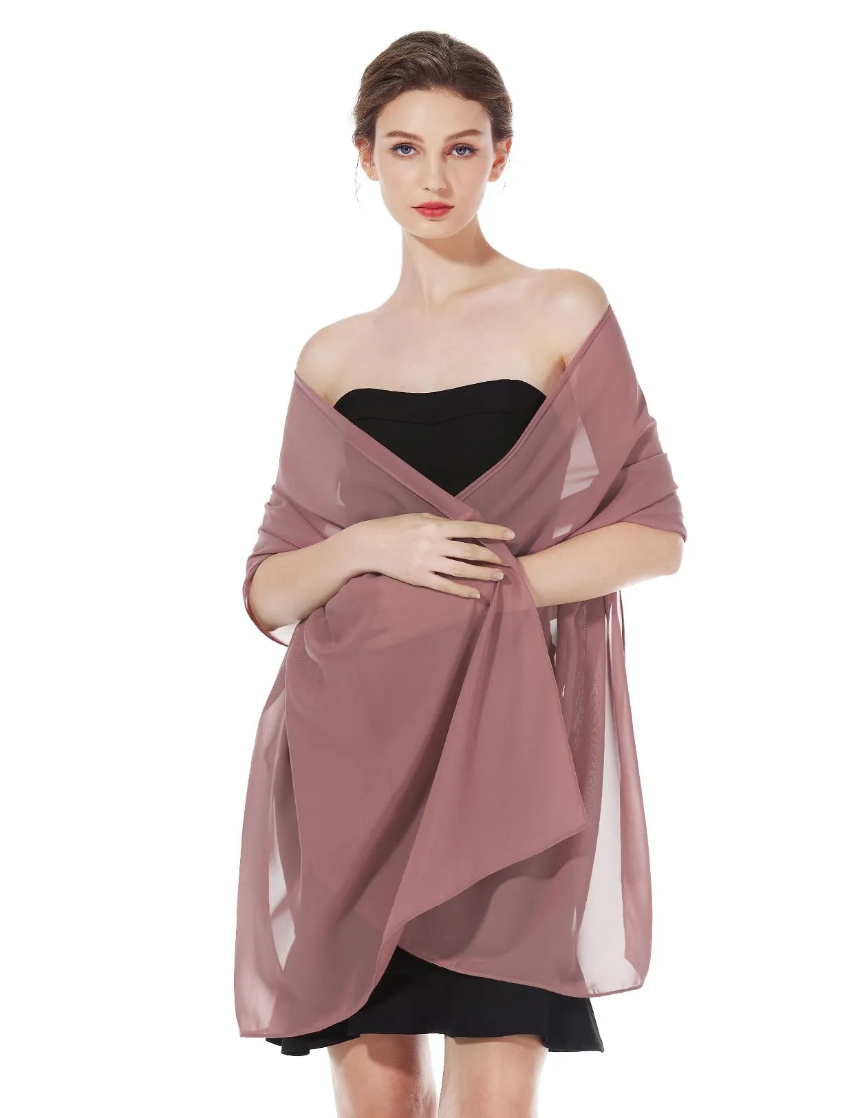 BEAUTELICATE Scialle Stola in Chiffon per Donna - Desert Rose, Taglia unica - immagine 2