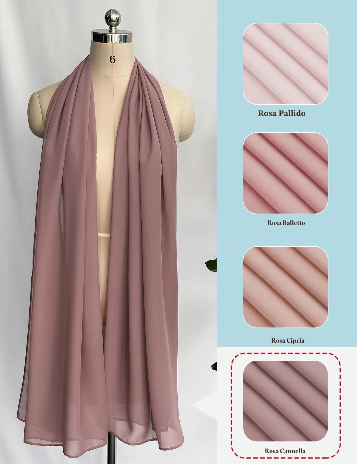BEAUTELICATE Scialle Stola in Chiffon per Donna - Desert Rose, Taglia unica - immagine 3