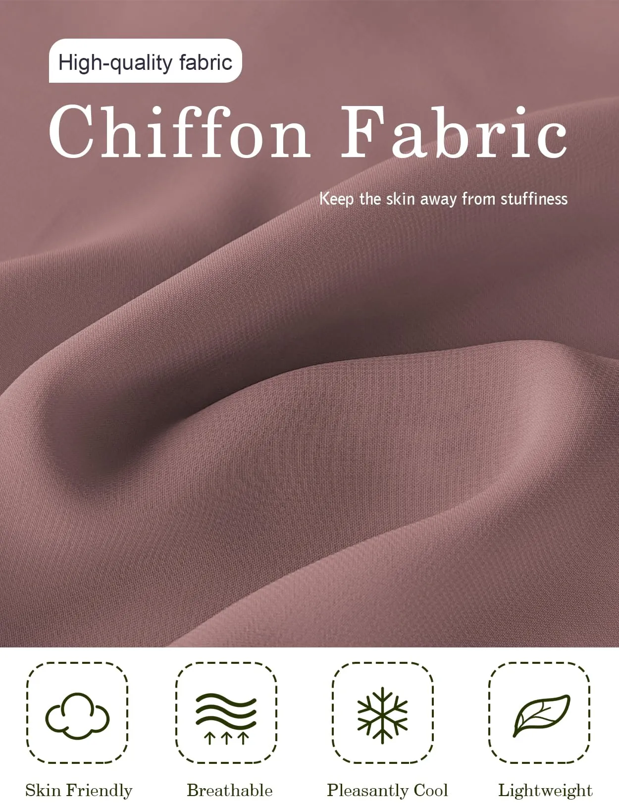BEAUTELICATE Scialle Stola in Chiffon per Donna - Desert Rose, Taglia unica - immagine 5